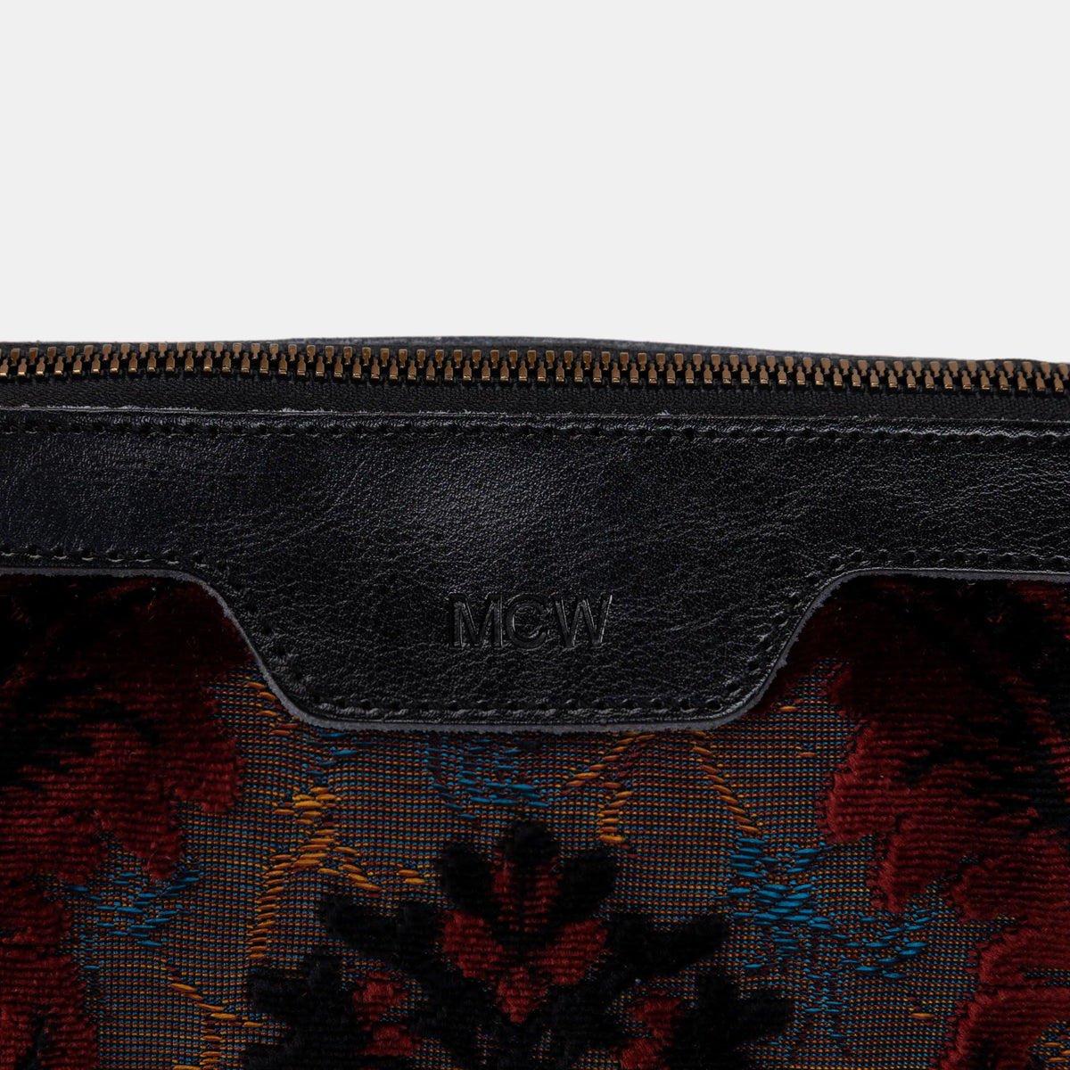 Burnout Velvet Revival Sephia Carpet Makeup Bag of America logo