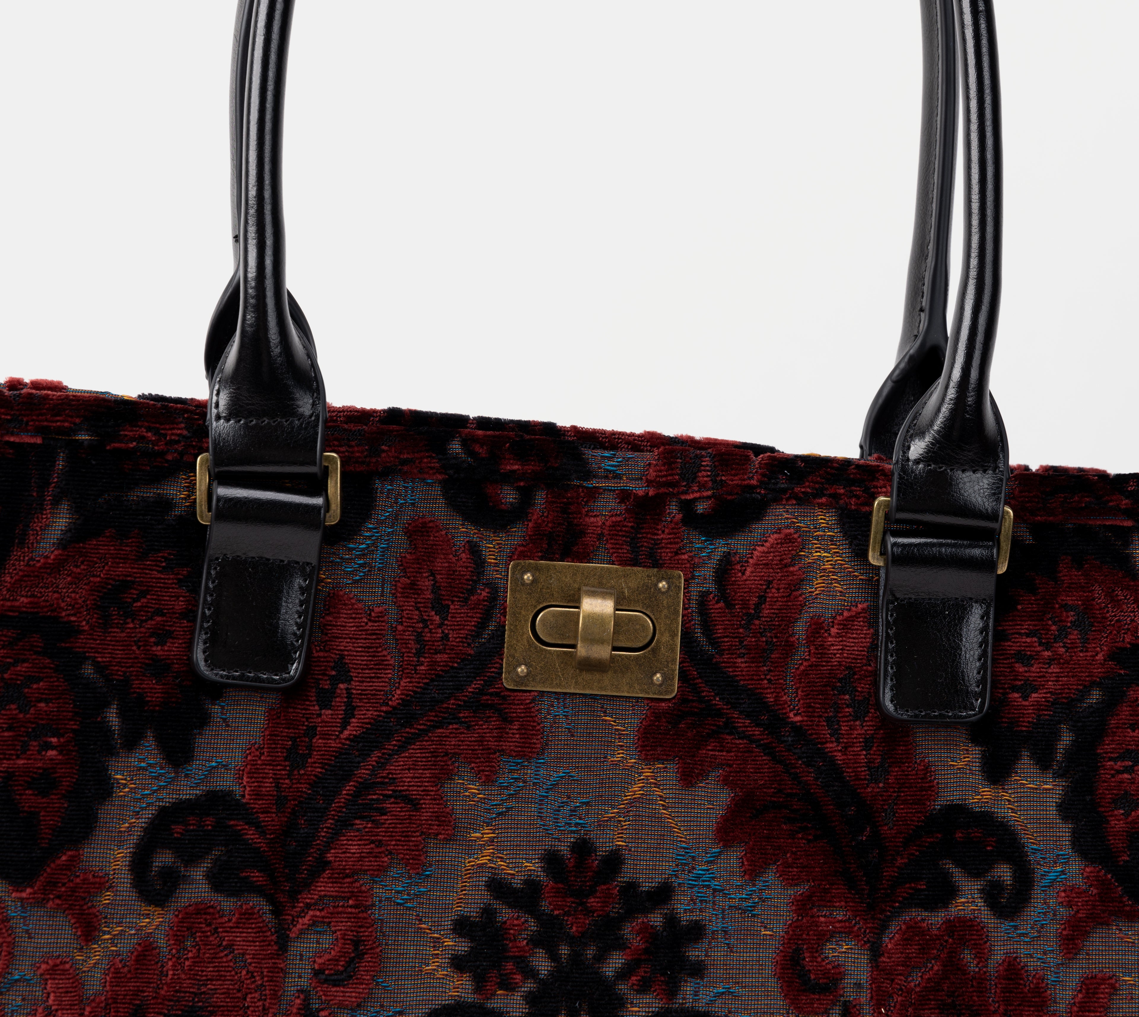 Burnout Velvet Revival Sephia Carpet Tote Shopper of America buckle