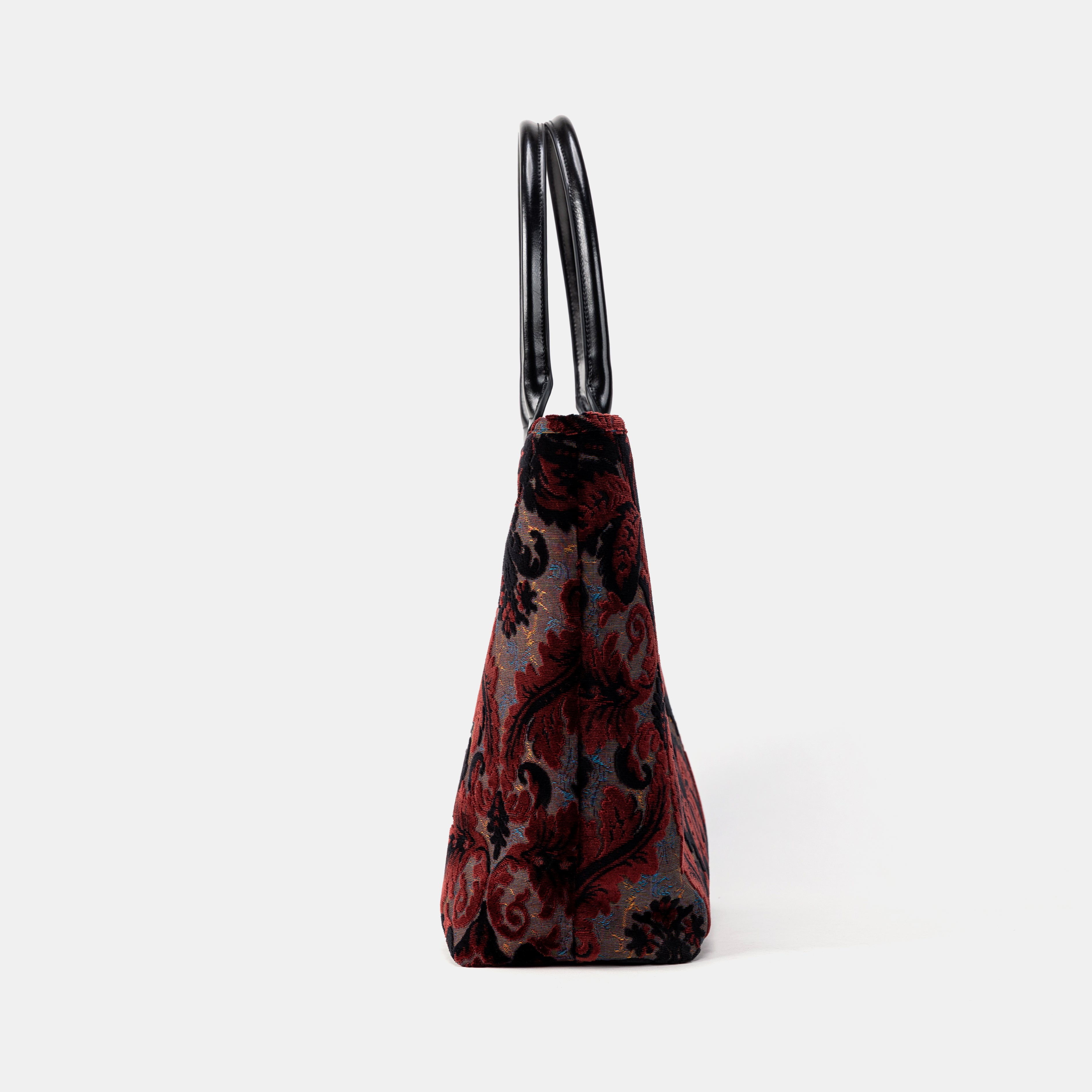 Burnout Velvet Revival Sephia Carpet Tote Shopper of America side