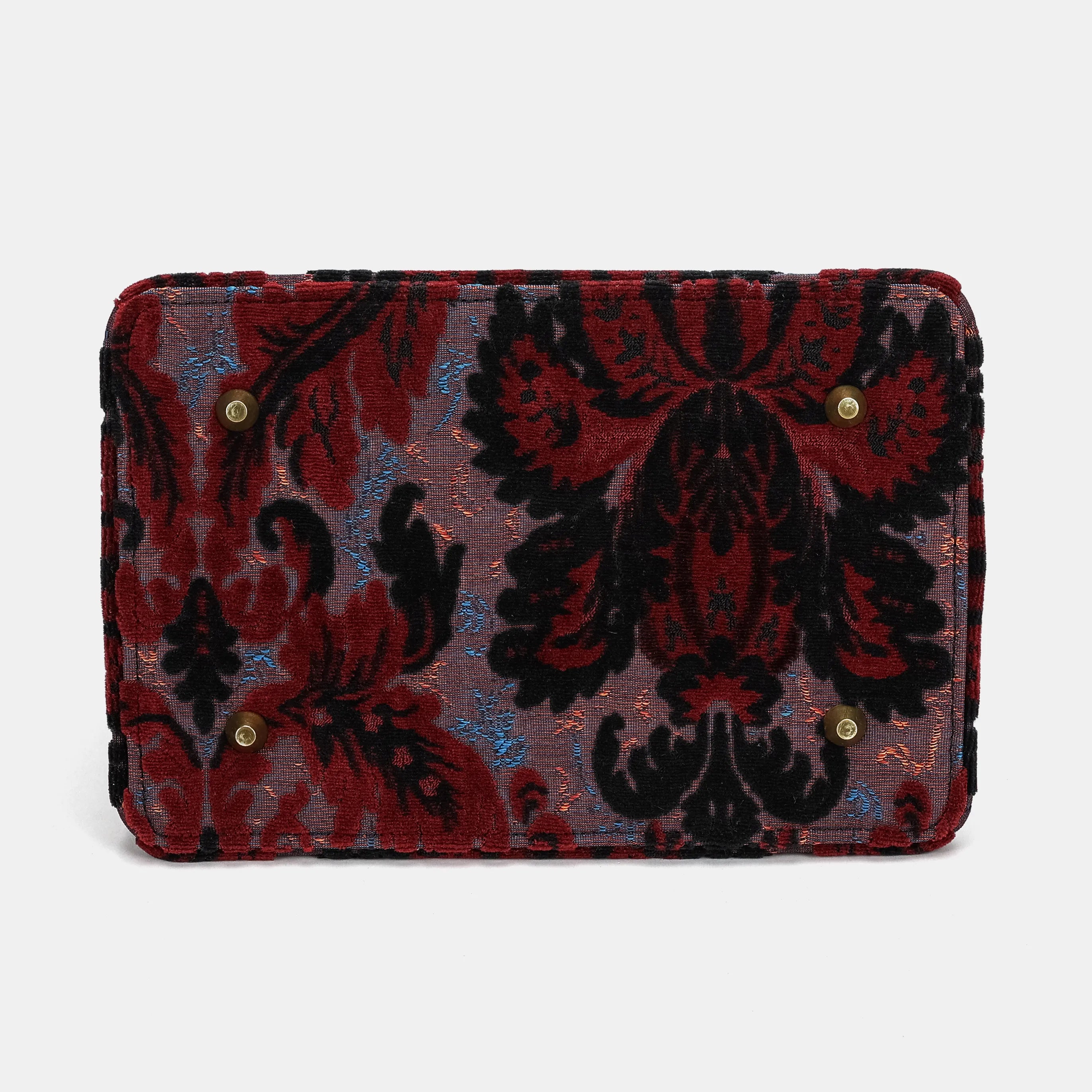Burnout velvet Revival Sephia Cecile Carpet Purse Gladstone Bag bottom