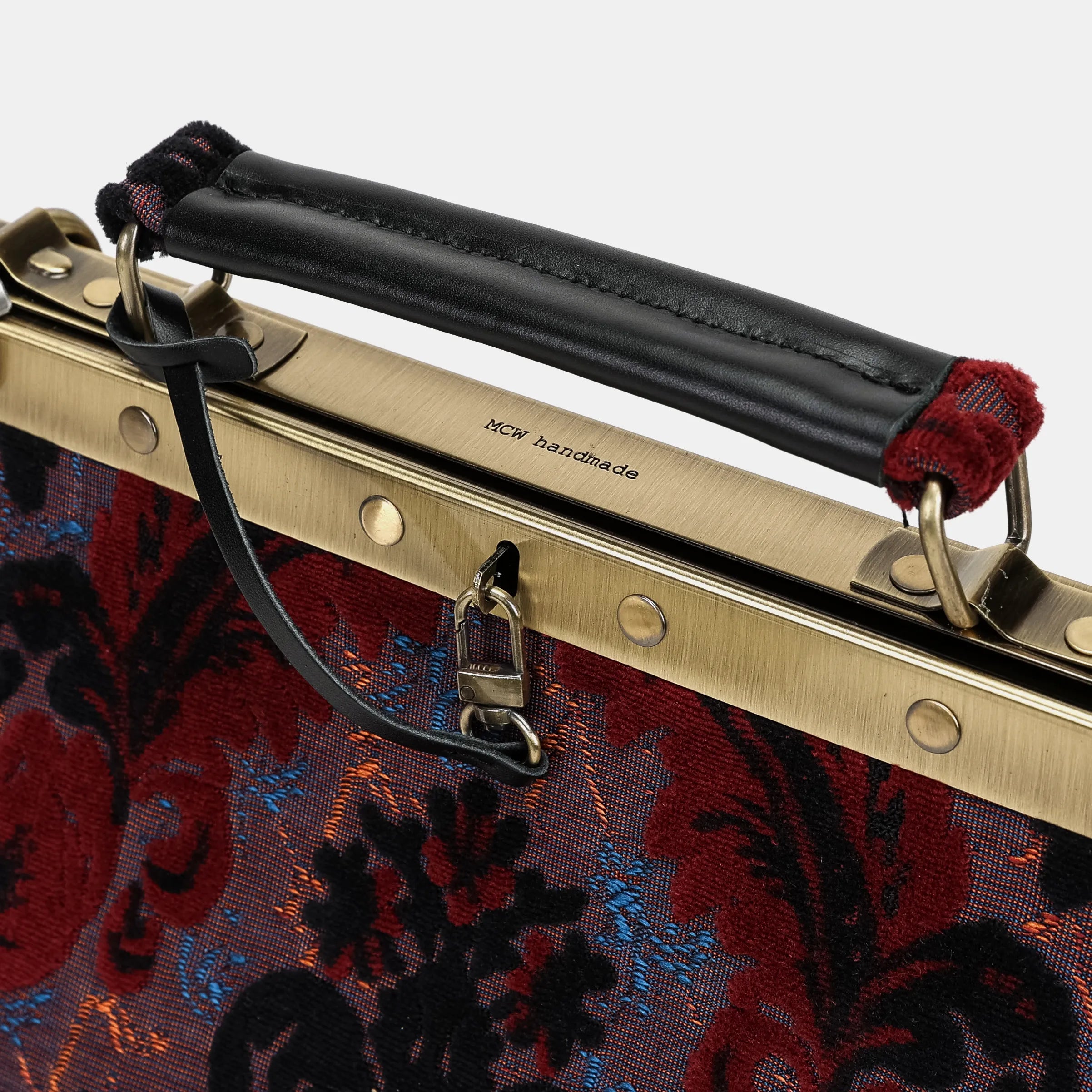 Burnout velvet Revival Sephia Cecile Carpet Purse Gladstone Bag logo