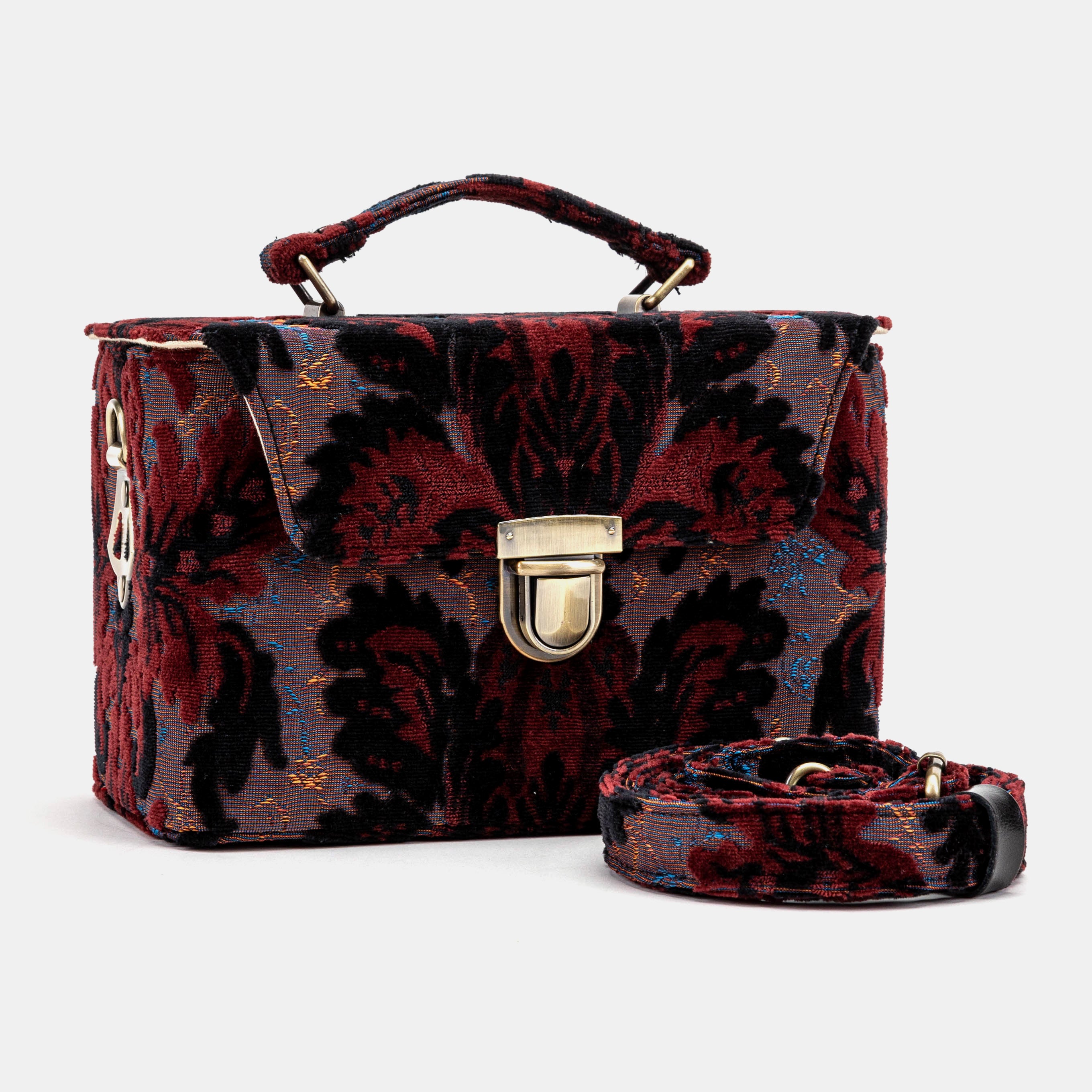 Burnout Velvet Revival Sephia Clara Medium Train Case Purse of America
main