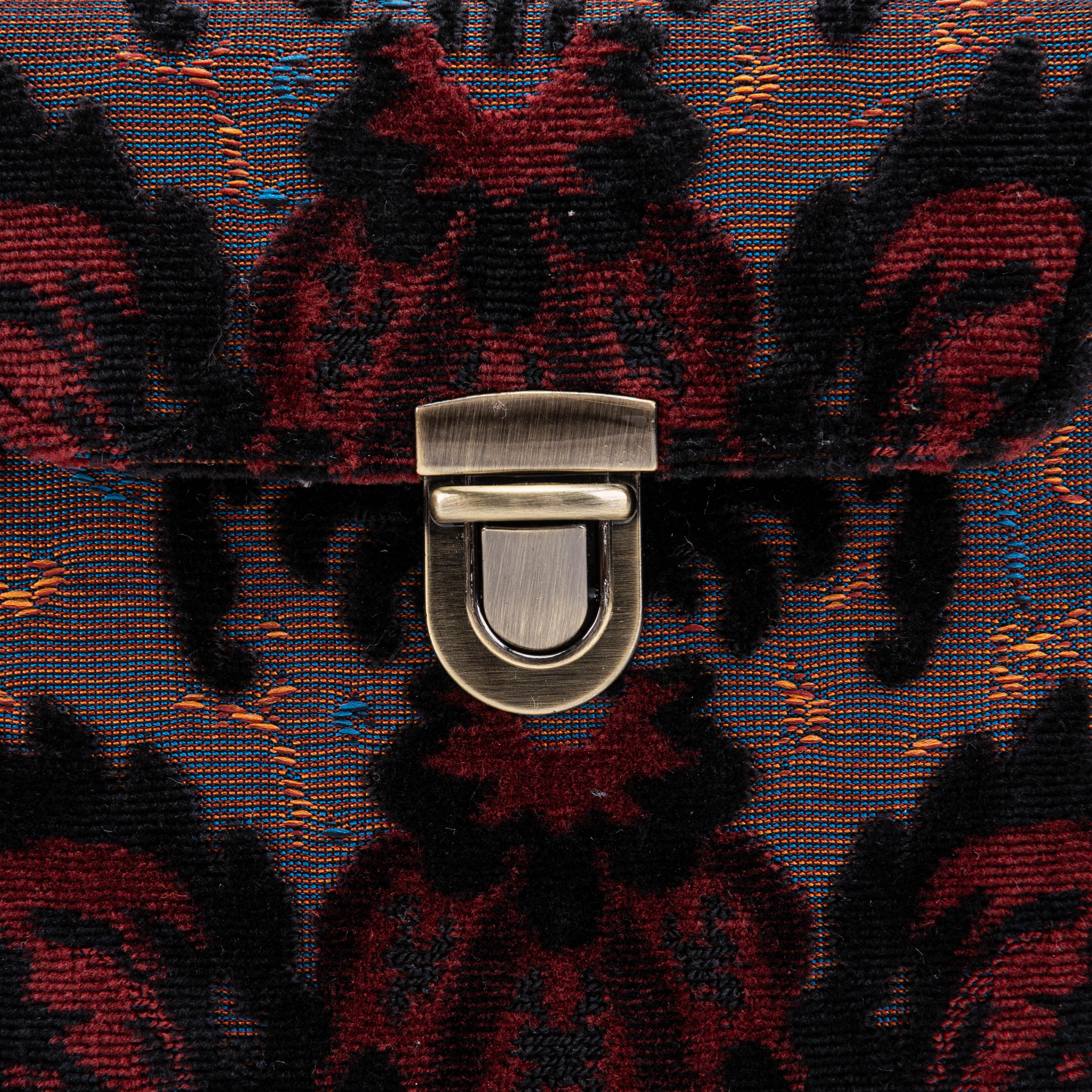 Burnout Velvet Revival Sephia Emma Small Train Case Crossbody detail