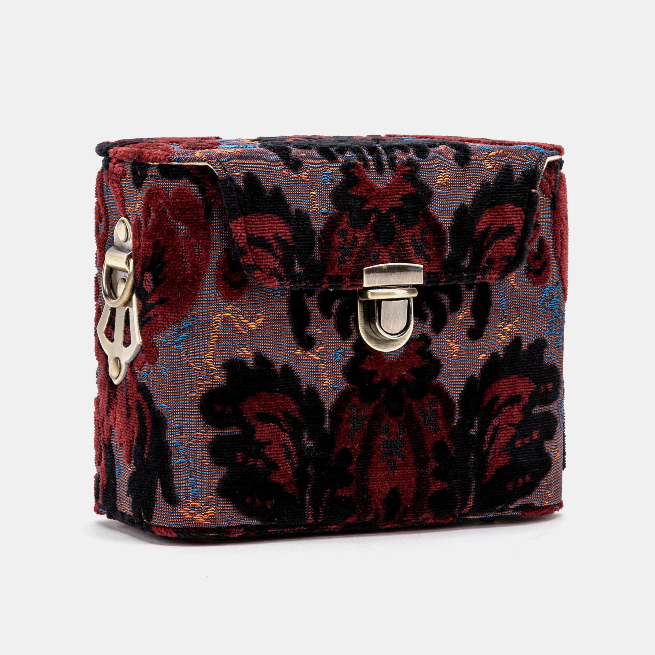 Burnout Velvet Revival Sephia Emma Small Train Case Crossbody left