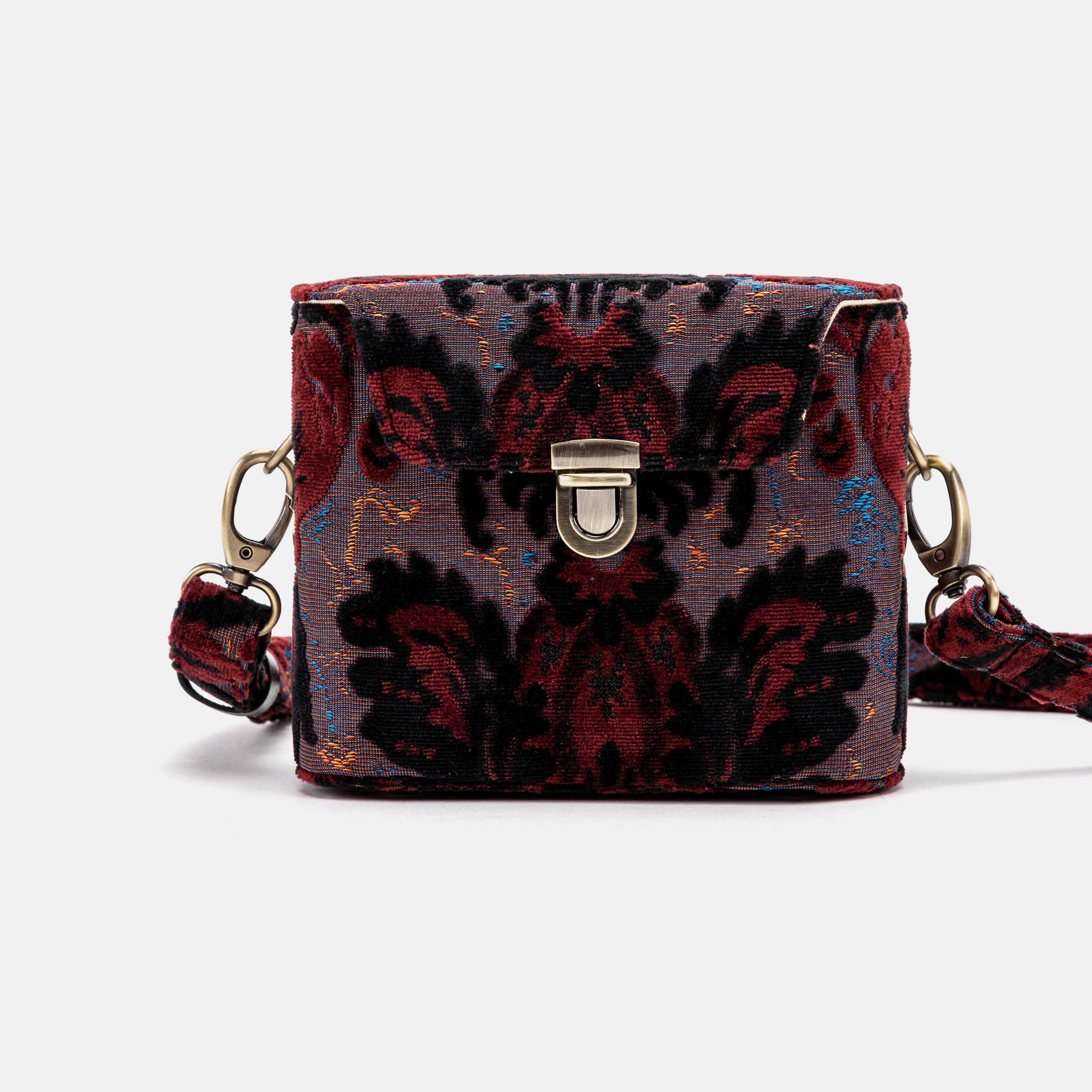 Burnout Velvet Revival Sephia Emma Small Train Case Crossbody main