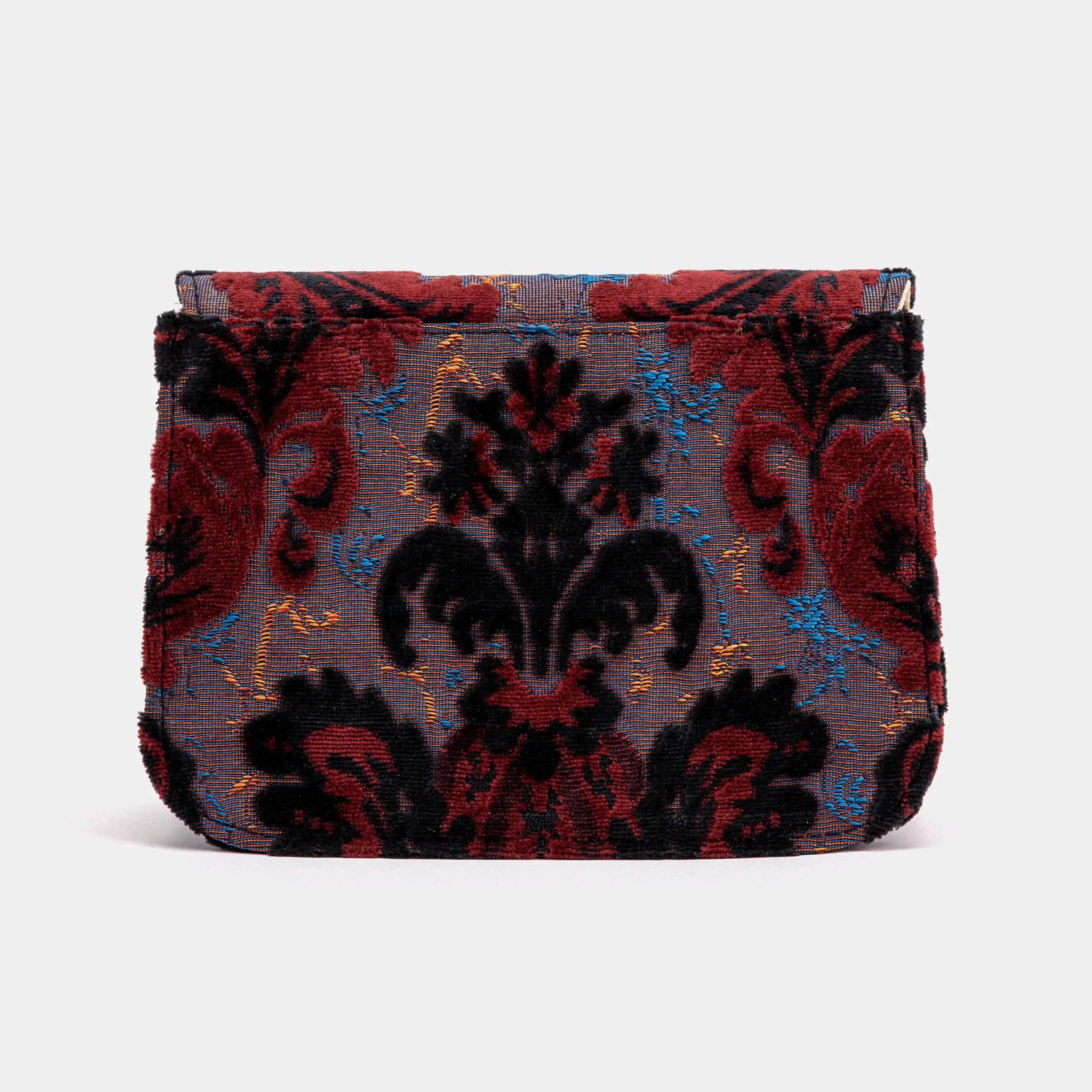 Burnout Velvet Revival Sephia Flap Crossbody Bag of America back