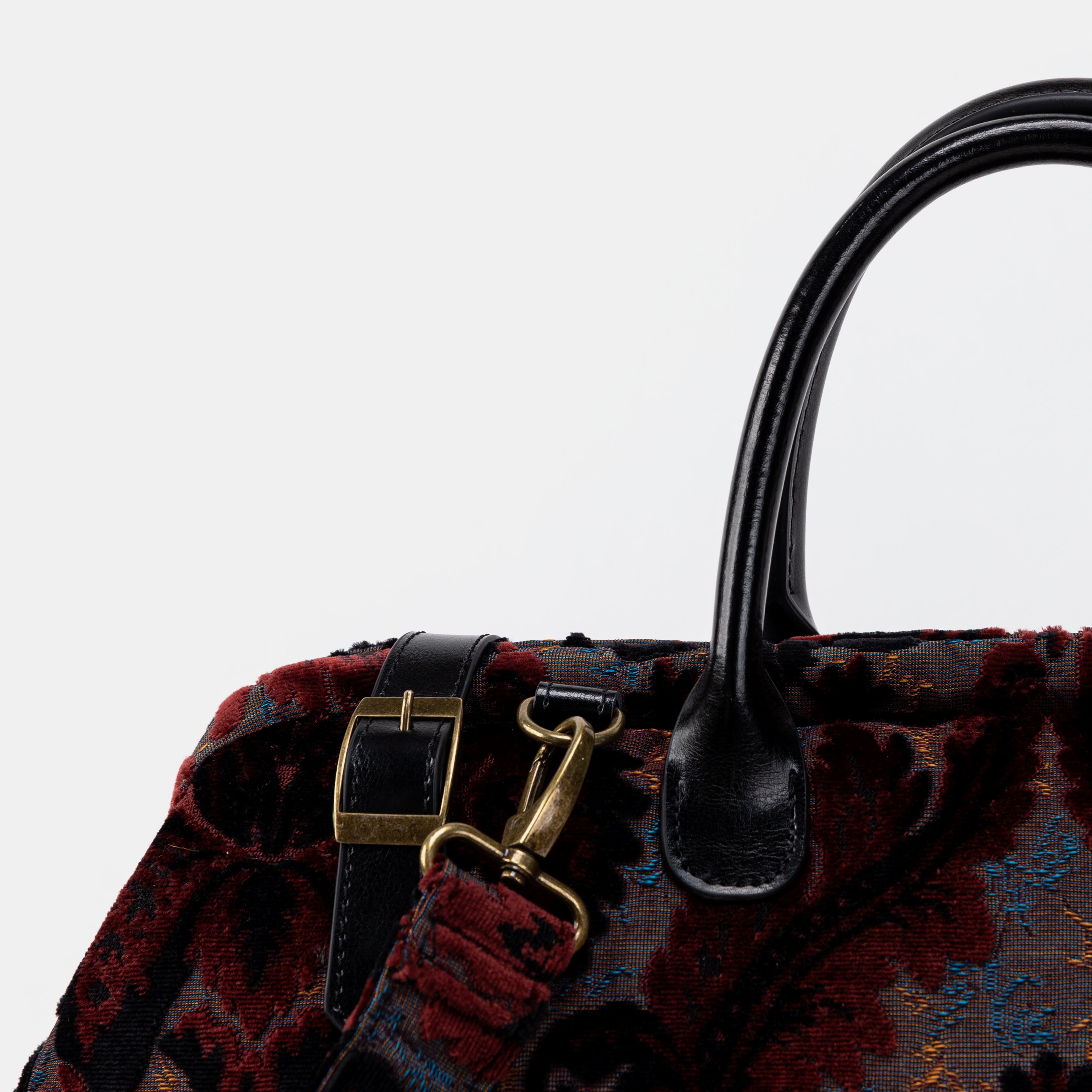 Burnout Velvet Revival Sephia Large Carpetbag of America detail