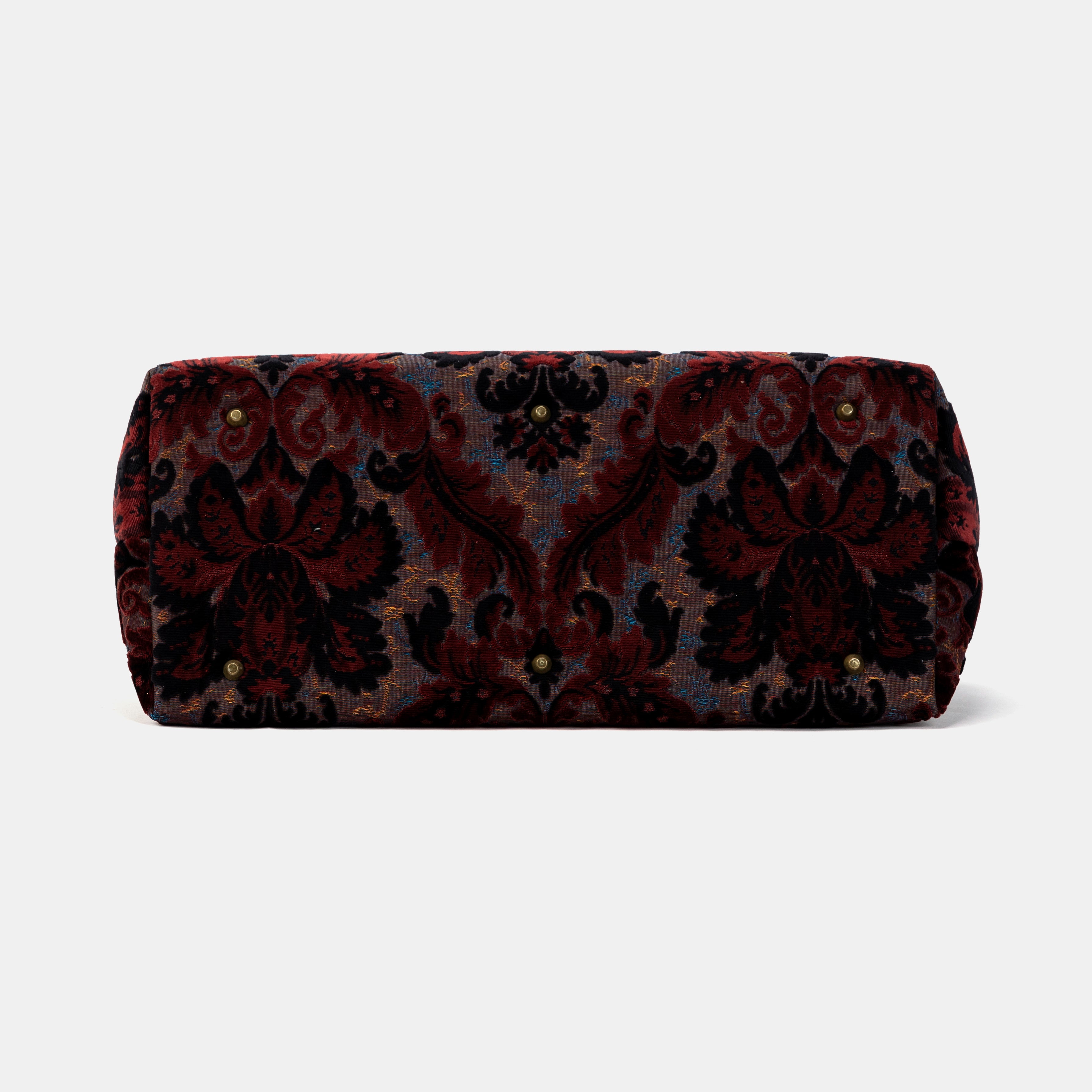 Burnout Velvet Revival Sephia Large Carpetbag of America bottom