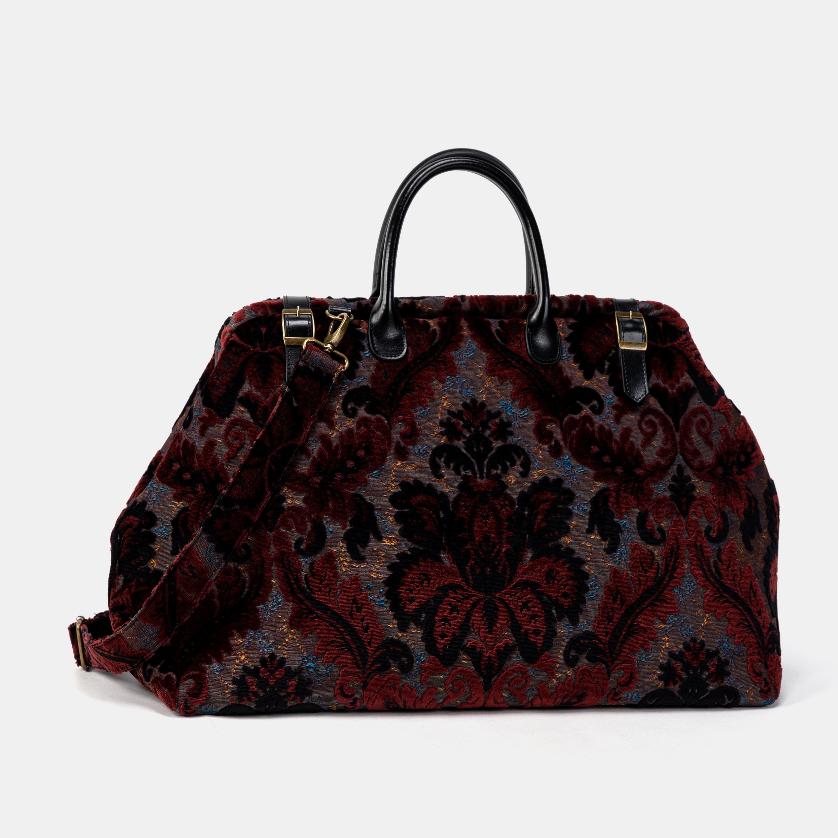 Burnout Velvet Revival Sephia Large Carpetbag of America full front