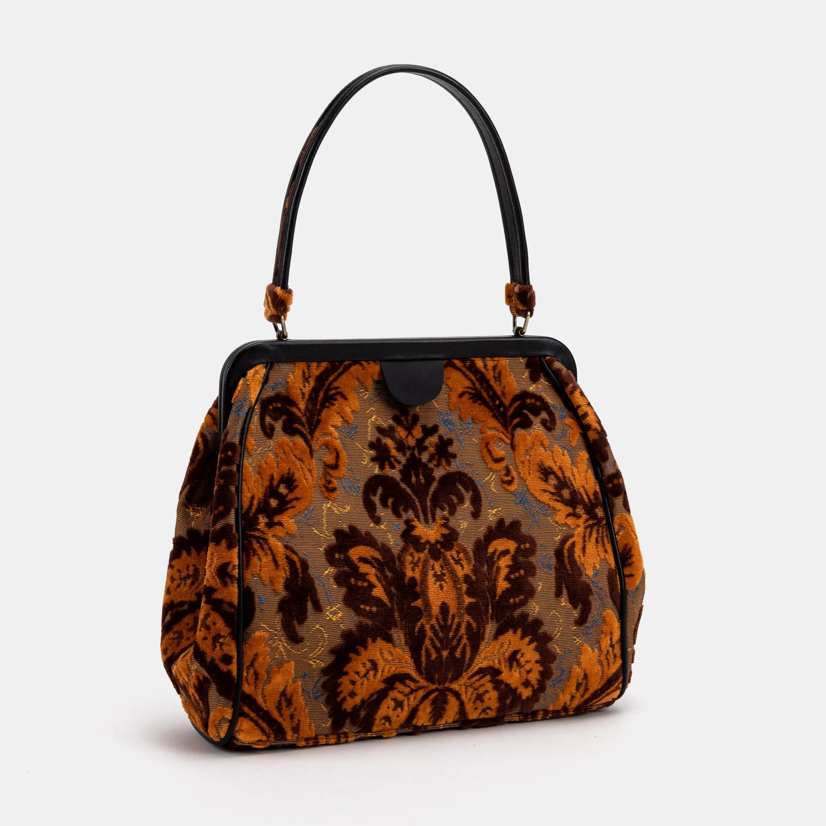 Burnout Velvet Revival Sienna Alma Shoulder Bag Carpet Bag of America front side