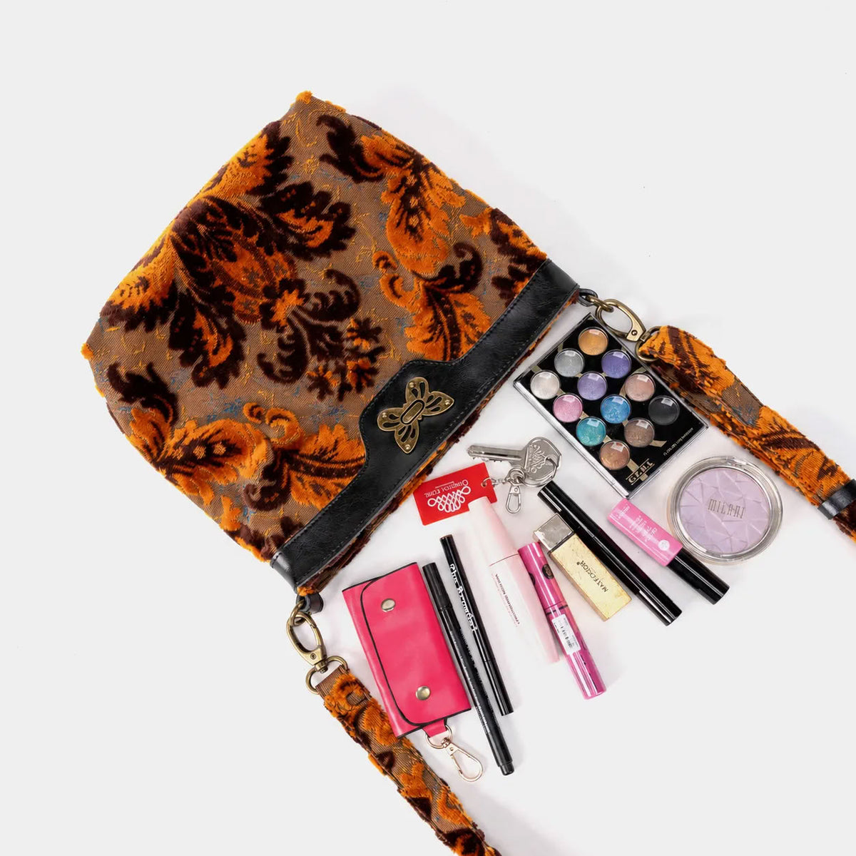 Burnout Velvet Revival Sienna Butterfly Crossbody Bag capacity