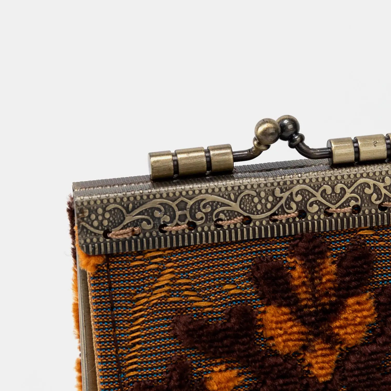 Burnout Velvet Revival Sienna Card Wallet of America Lock