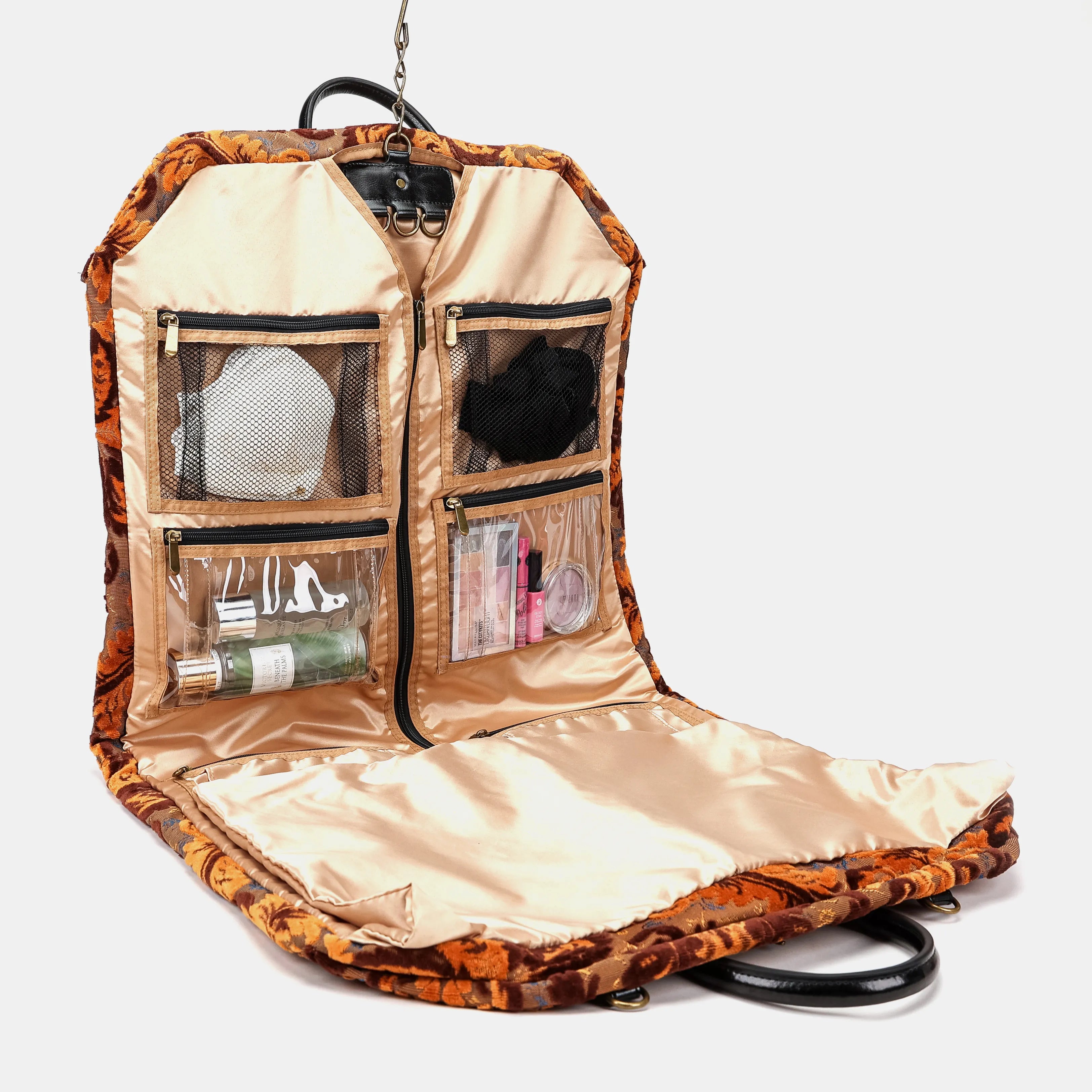 Burnout Velvet Revival Sienna Carpet Garment Bag Carpetbag of America overview
