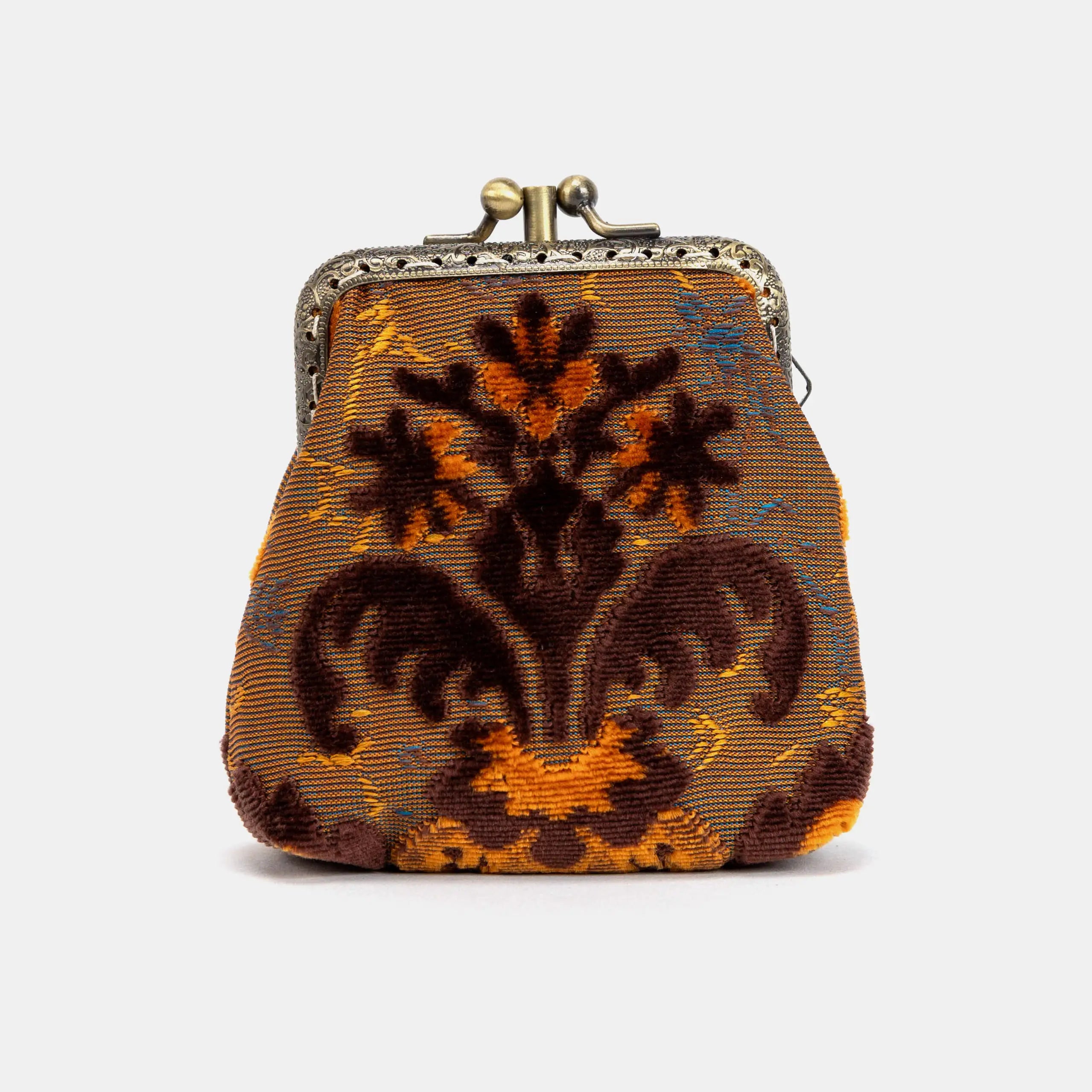 Burnout Velvet Revival Sienna Double Kiss Clasp Coin Purse of America front-1