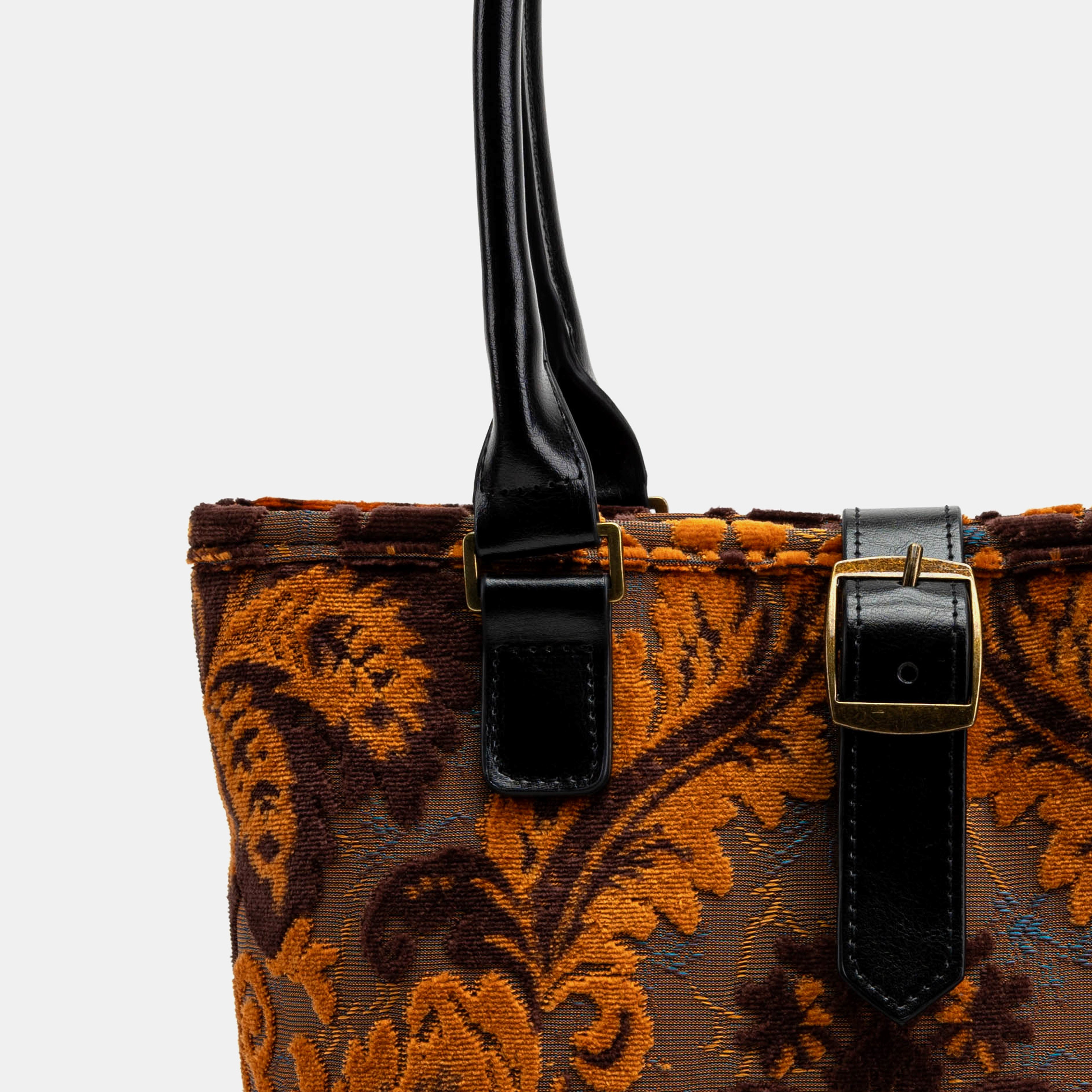 Burnout Velvet Revival Sienna Everyday Tote Carpet Bag of America detail