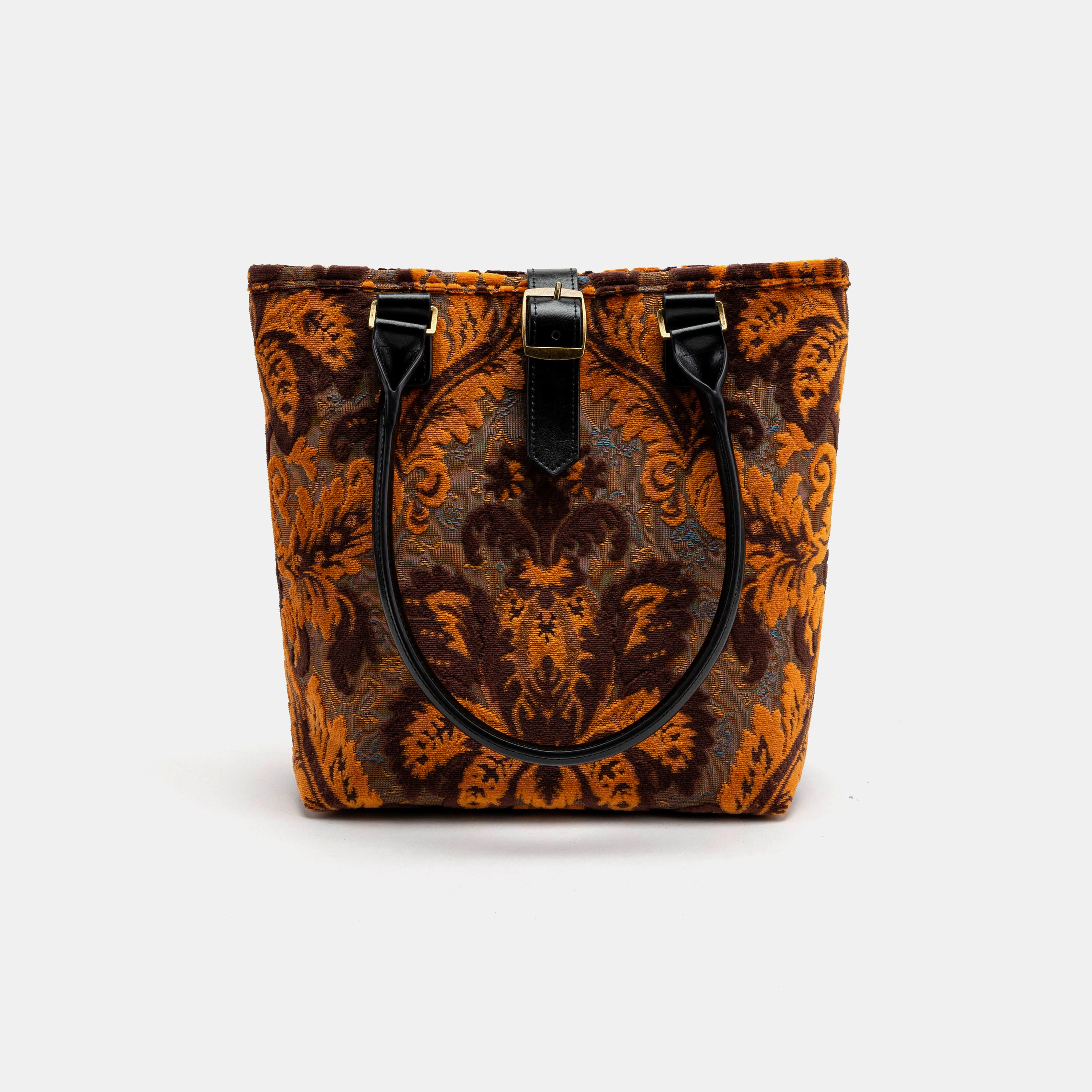 Burnout Velvet Revival Sienna Everyday Tote Carpet Bag of America with shoulder strap