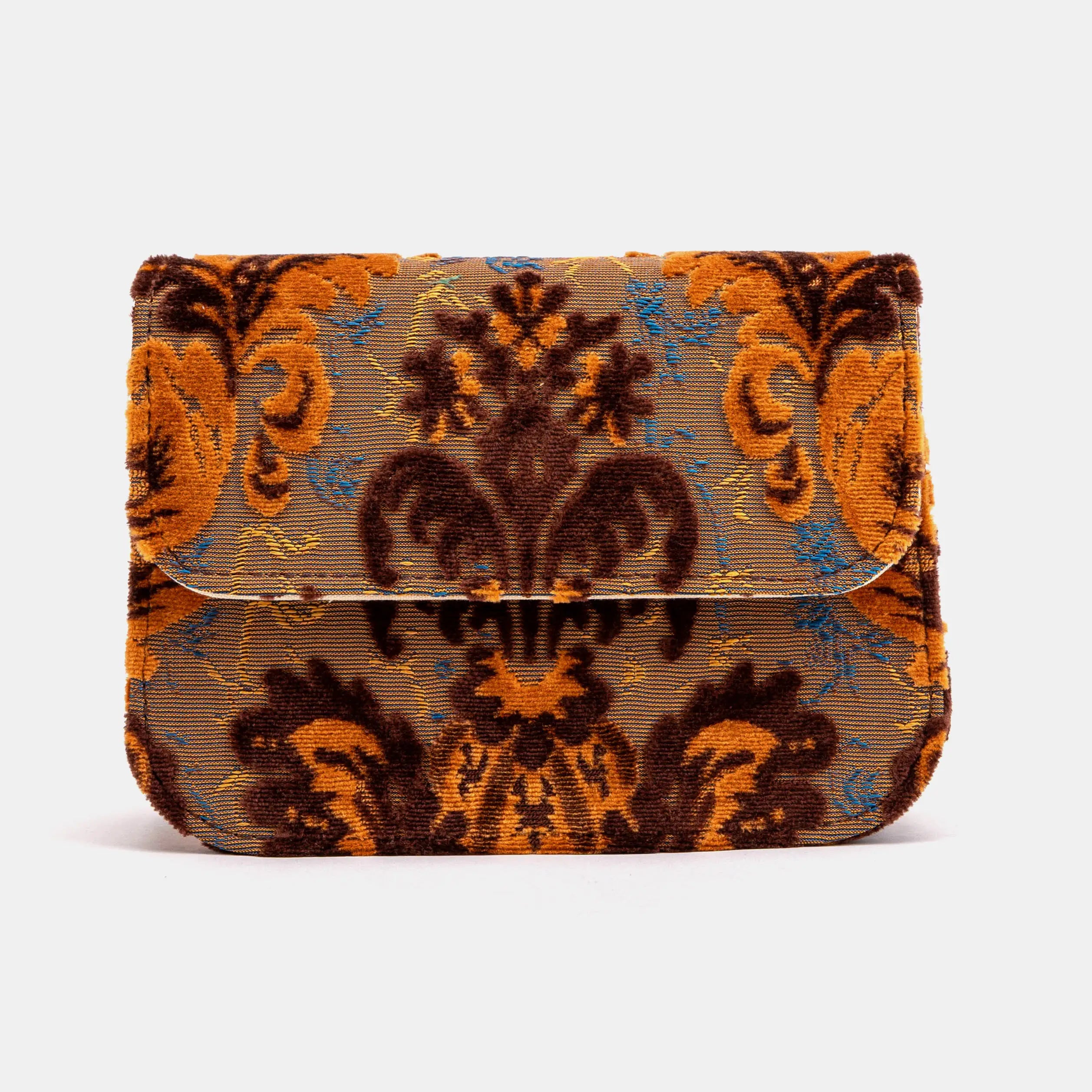Burnout Velvet Revival Sienna Flap Crossbody Bag of America front