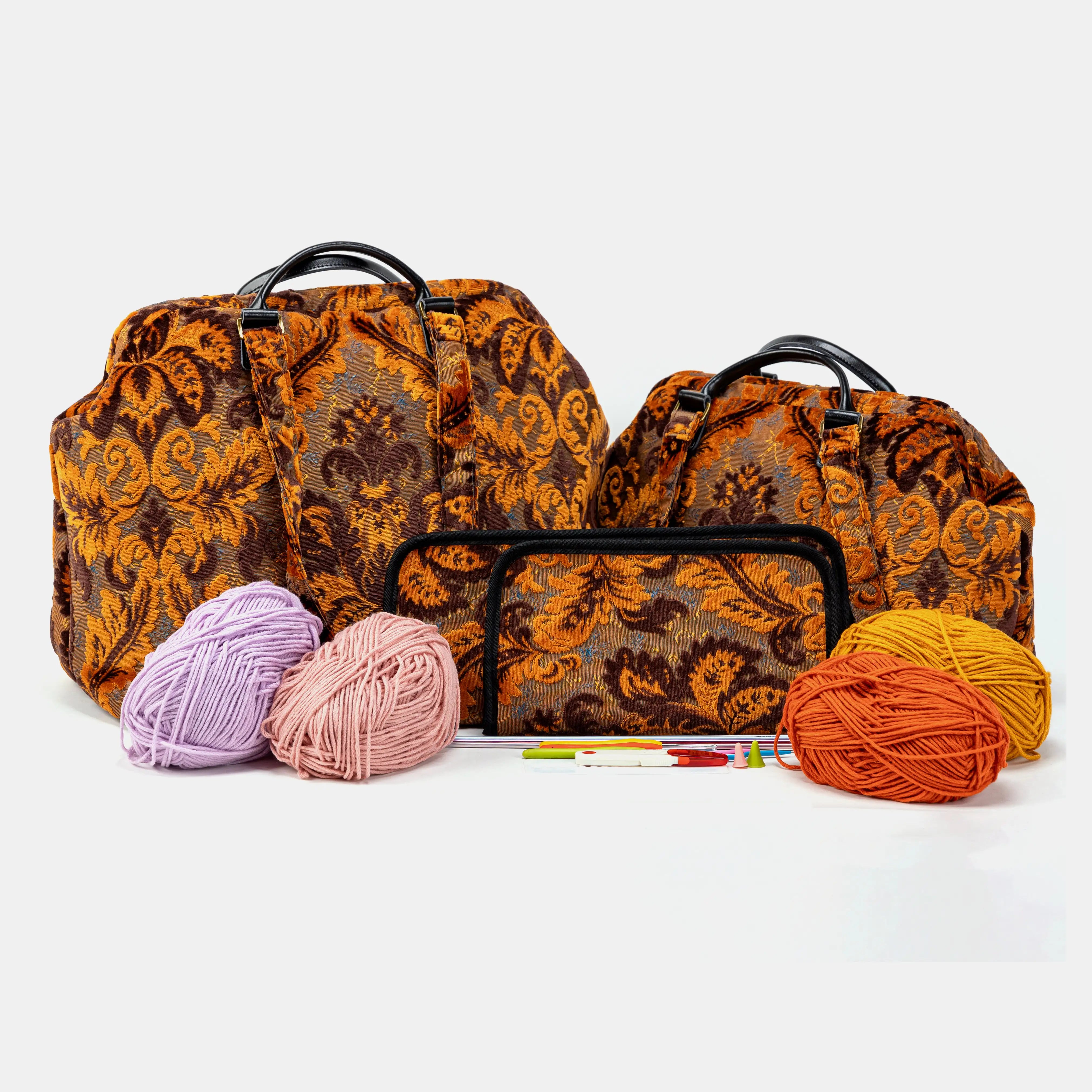 Burnout Velvet Revival Sienna Knitting Project Bag of America set