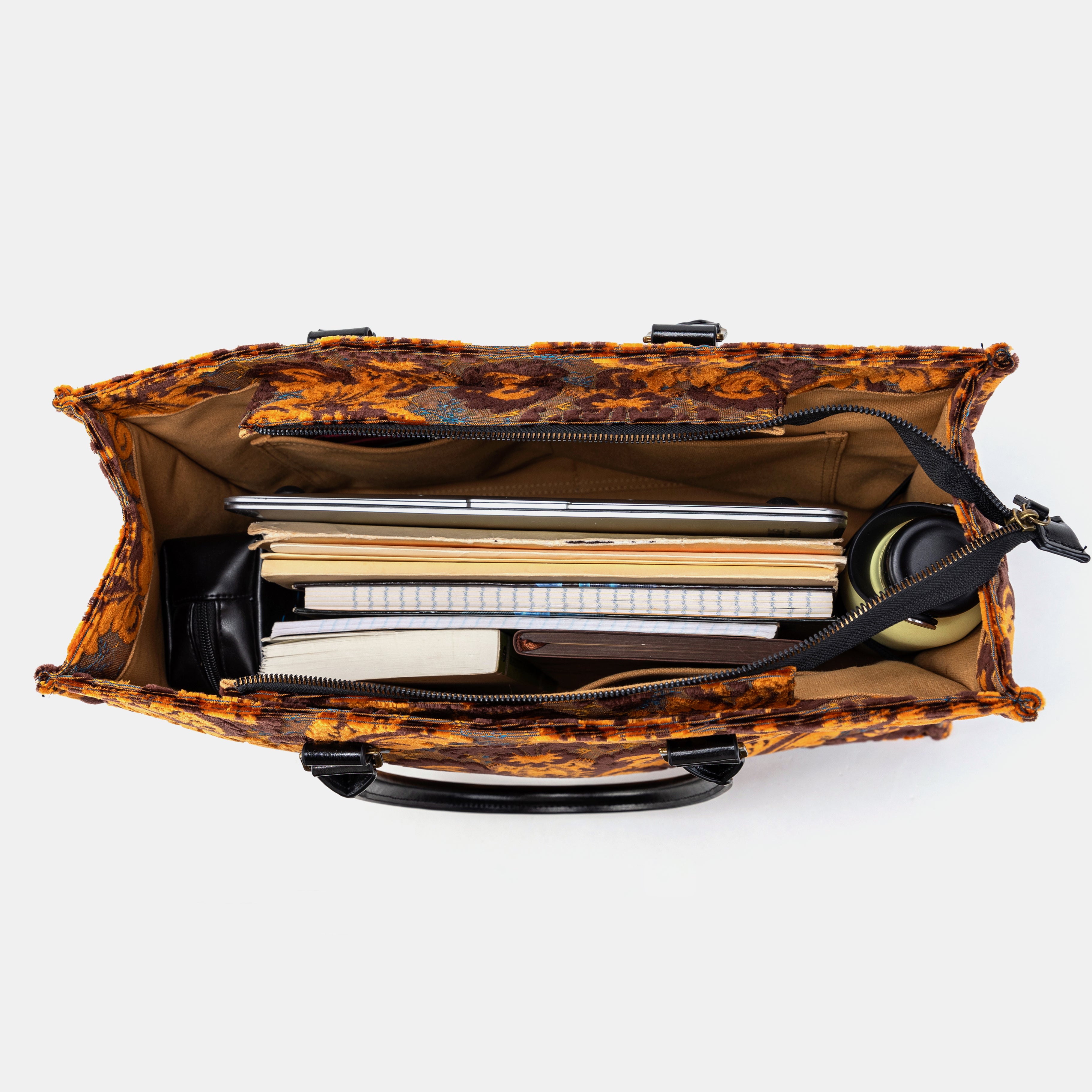 Burnout Velvet Revival Sienna Laptop Work Tote of America IN USE