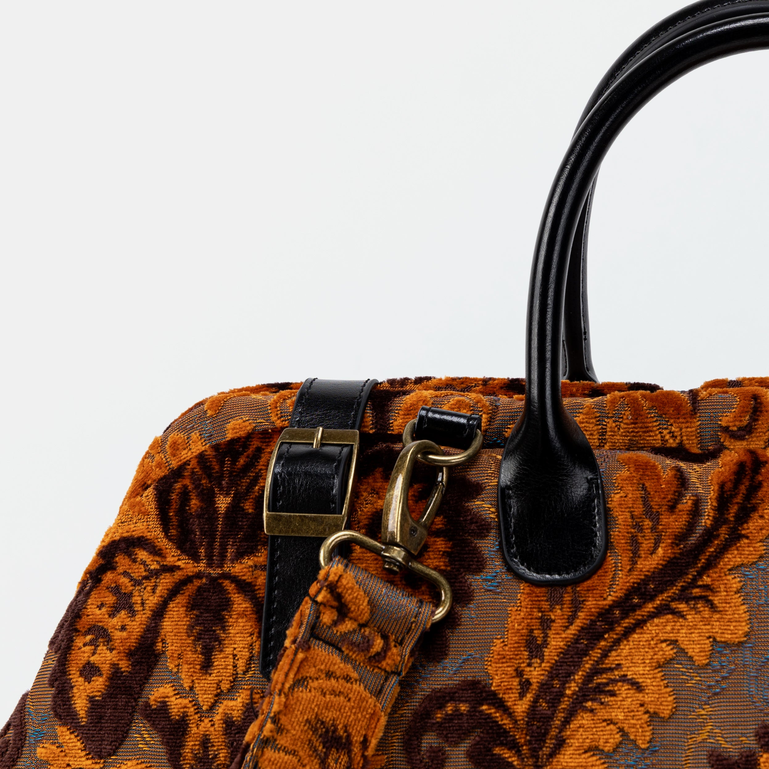 Burnout Velvet Revival Sienna Large Carpetbag of America detail