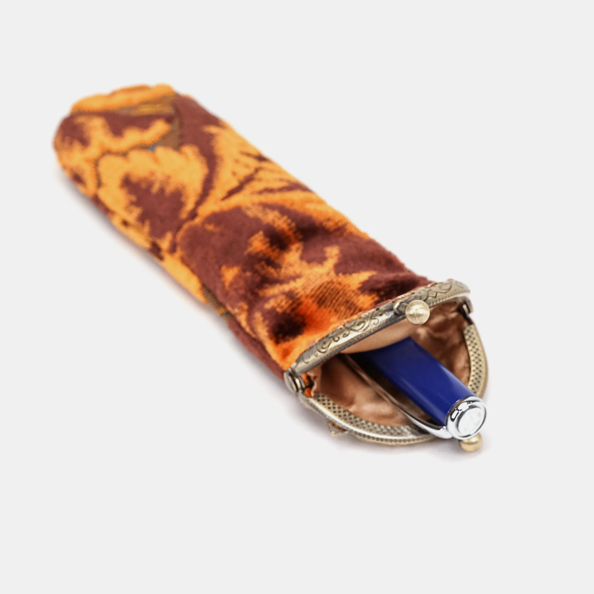 Burnout Velvet Revival Sienna Solo Pen Case Carpetbag of America in use