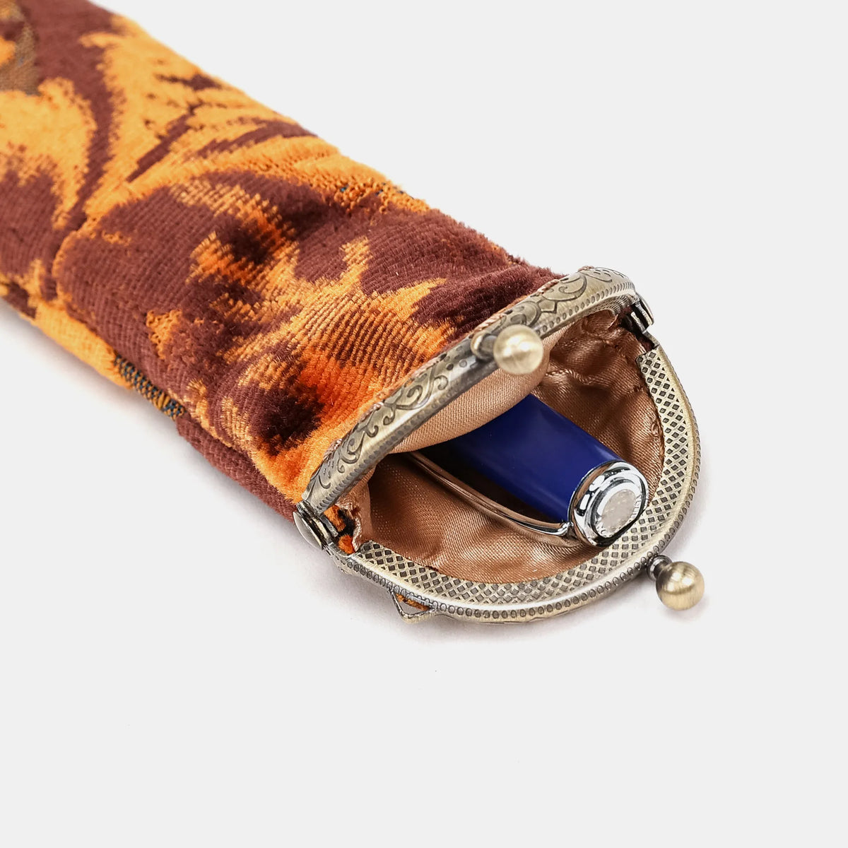 Burnout Velvet Revival Sienna Solo Pen Case Carpetbag of America open