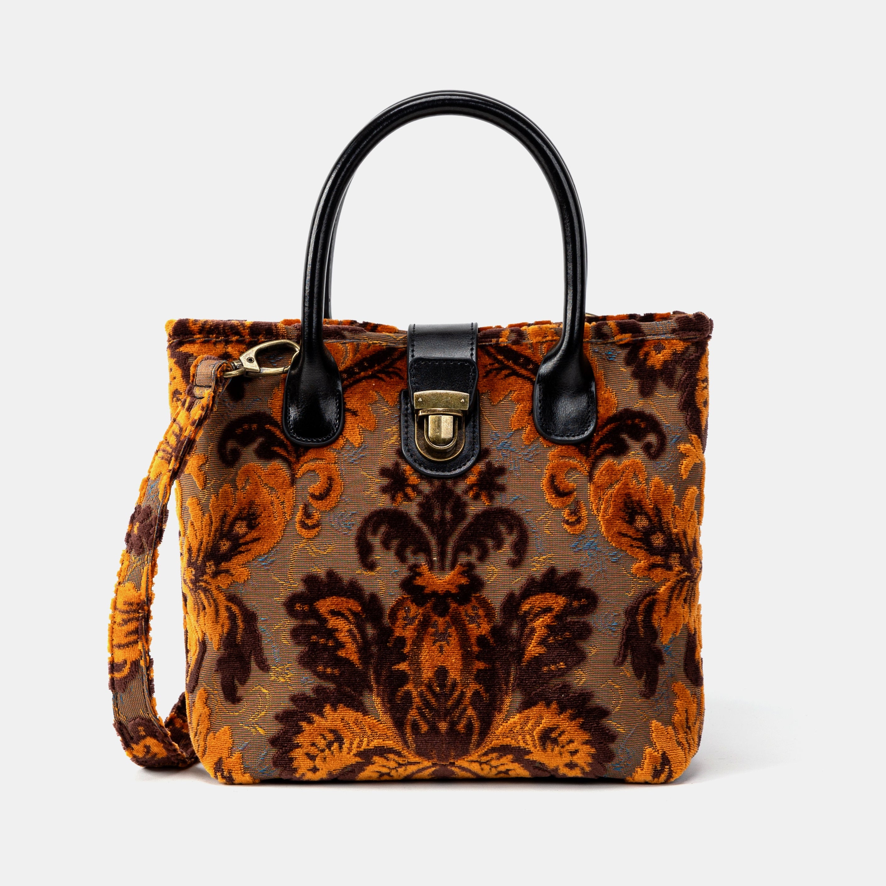 Burnout Velvet Revival Sienna Tuck Lock Carpet Satchel of America main