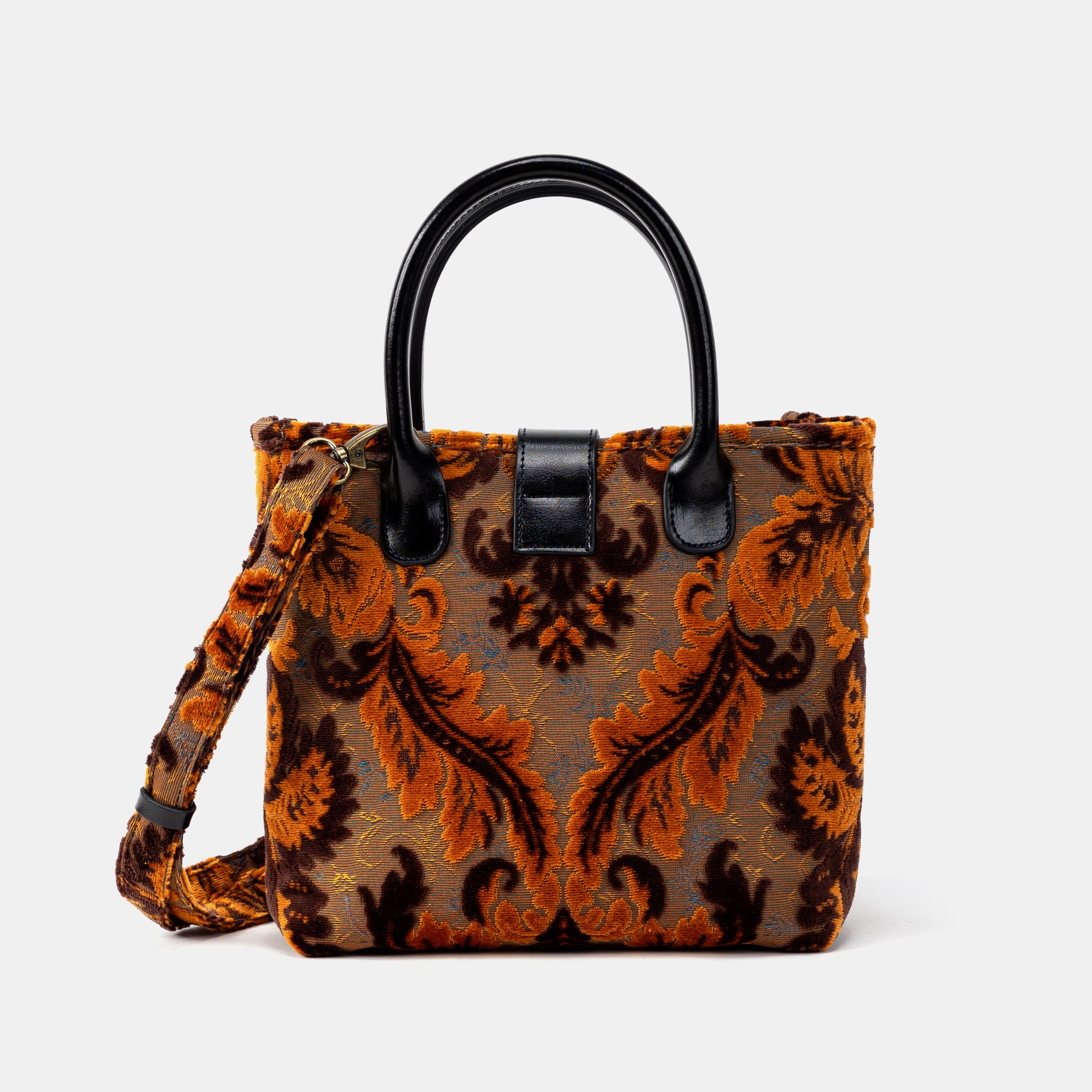 Burnout Velvet Revival Sienna Tuck Lock Carpet Satchel of America back