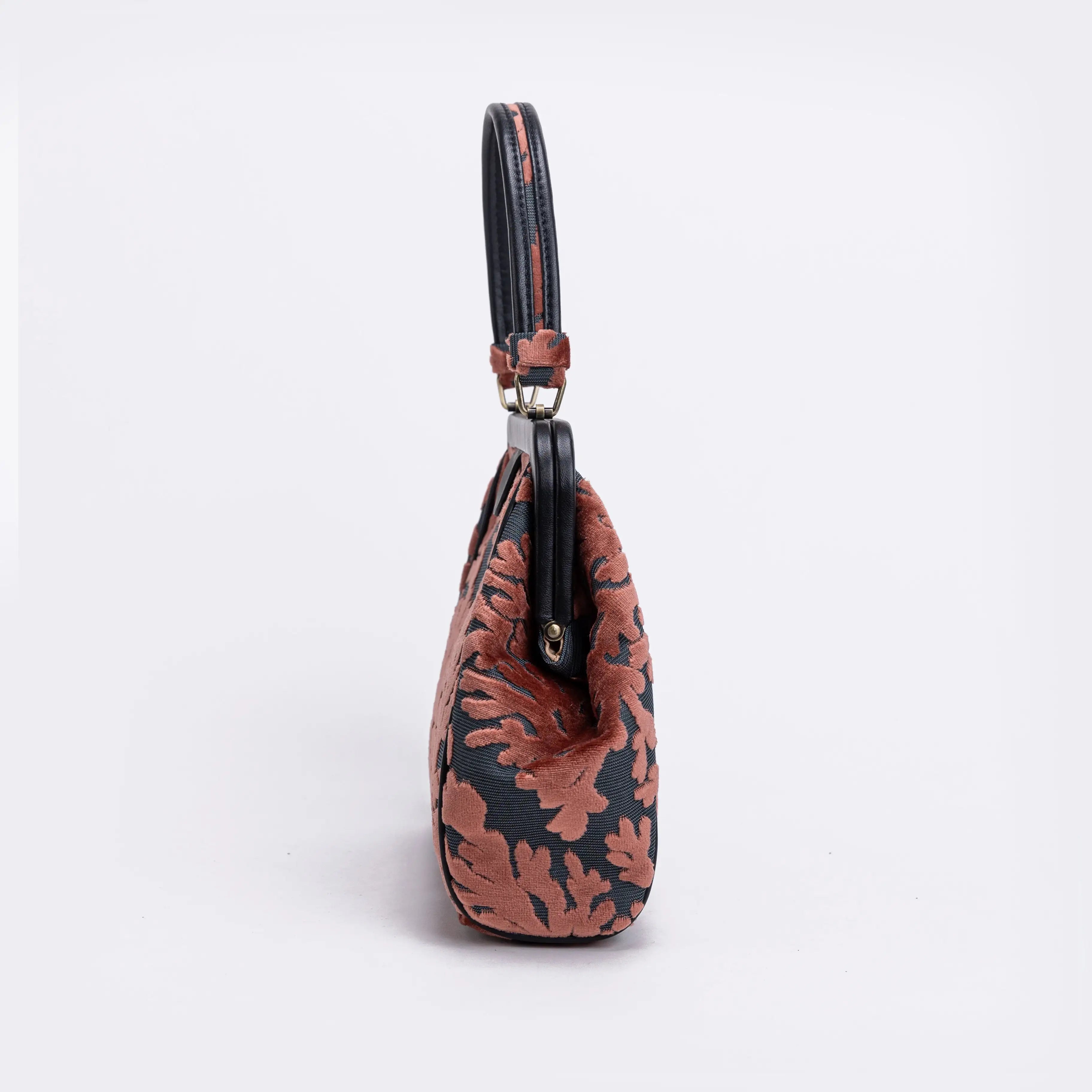 Burnout Velvet St Tropez Scuba Coral Alma Satchel side