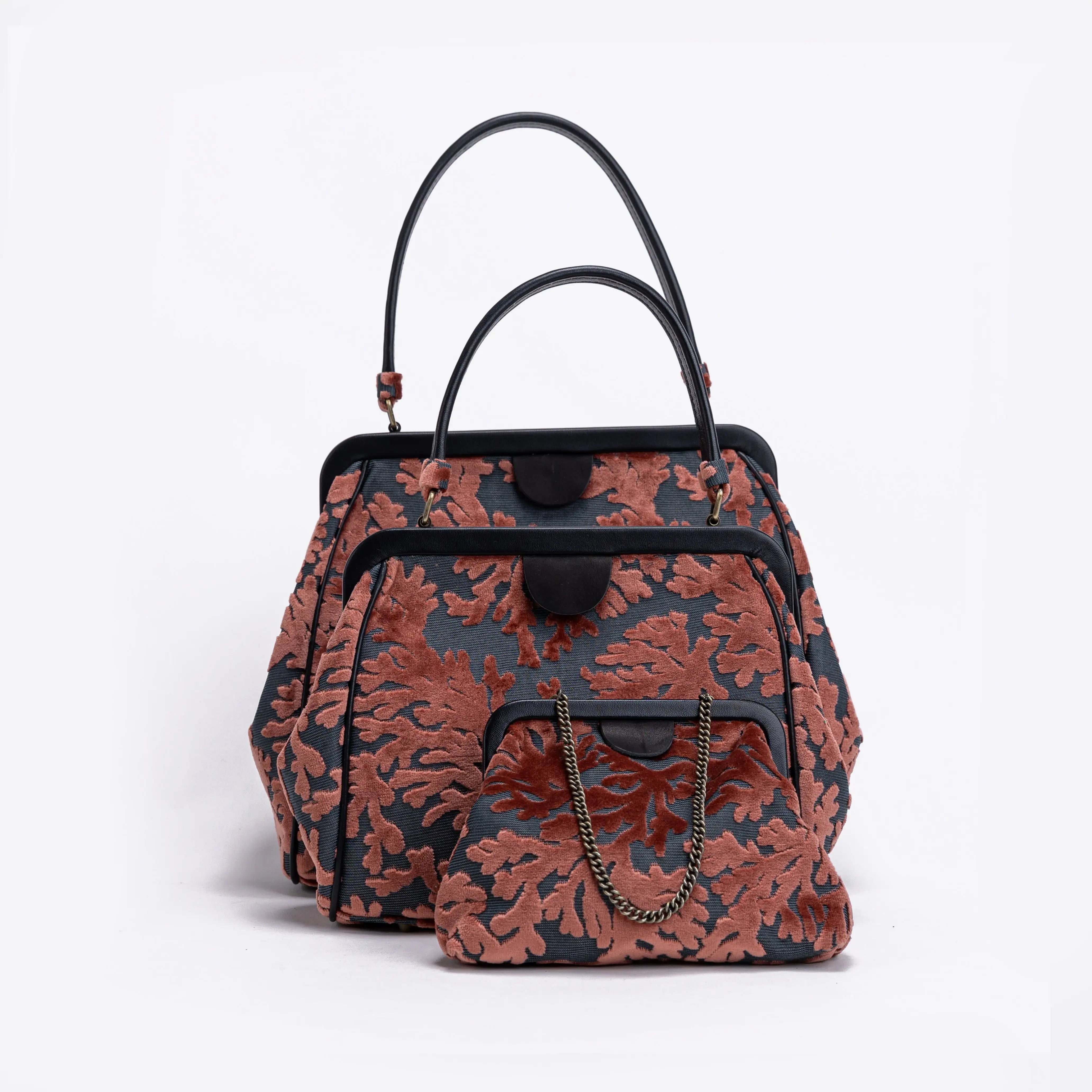 Burnout Velvet St Tropez Scuba Coral Alma Satchel