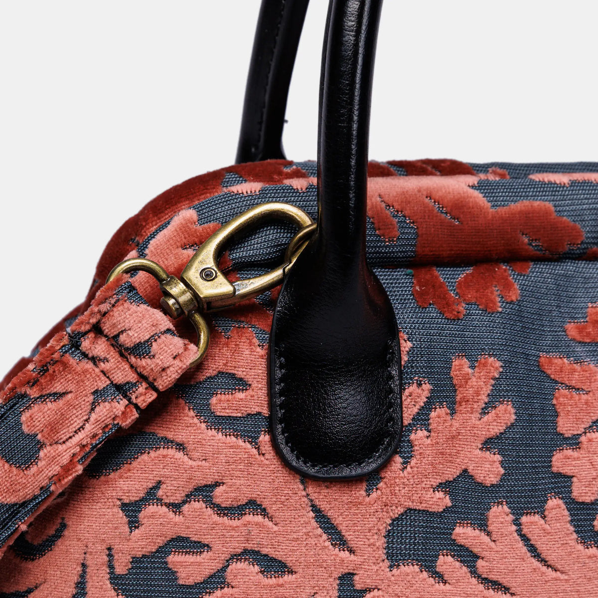 St Tropez Scuba Coral Carpet Satchel carpet bag MCW Handmade of America buckle