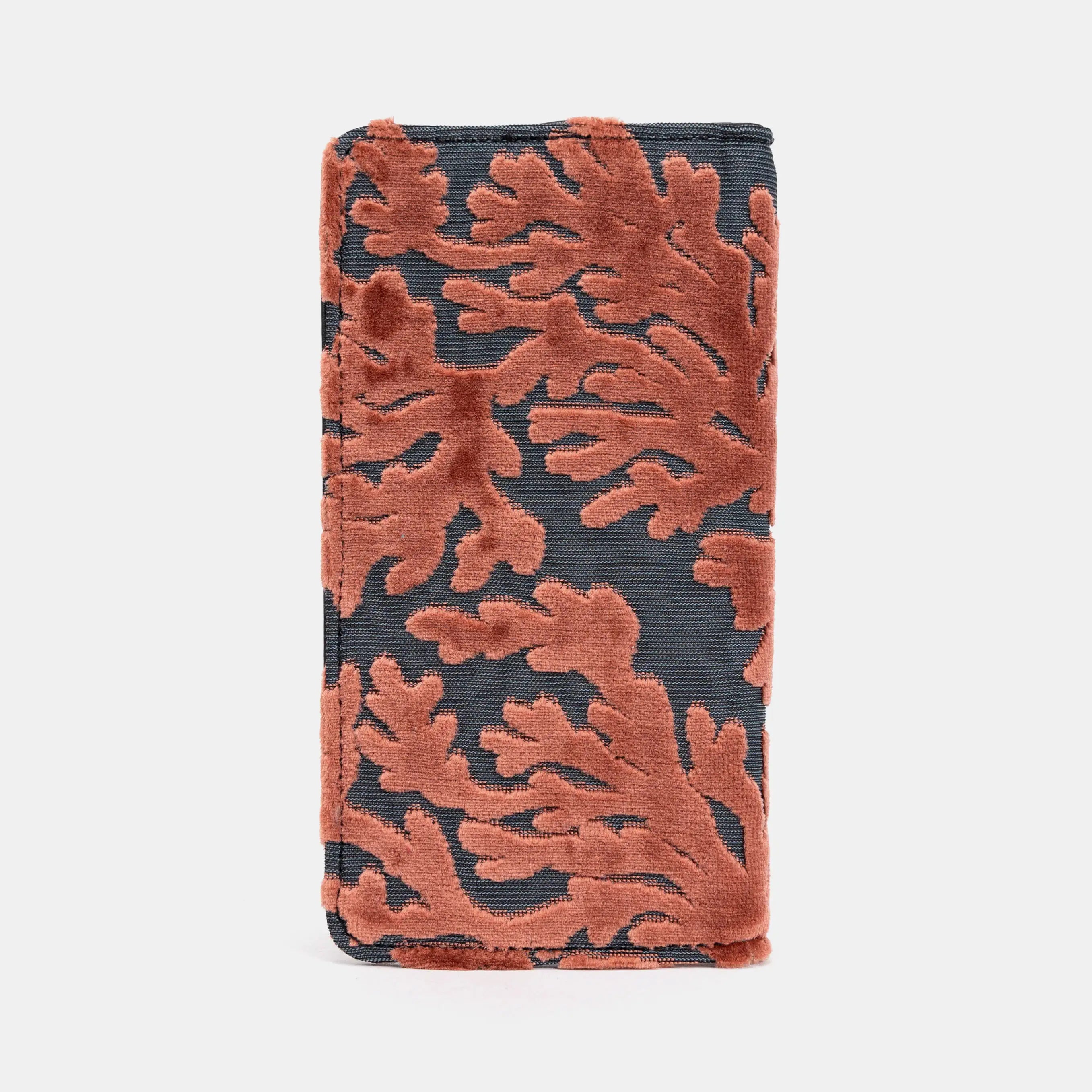 Burnout Velvet St Tropez Scuba Coral Checkbook Cover of America right