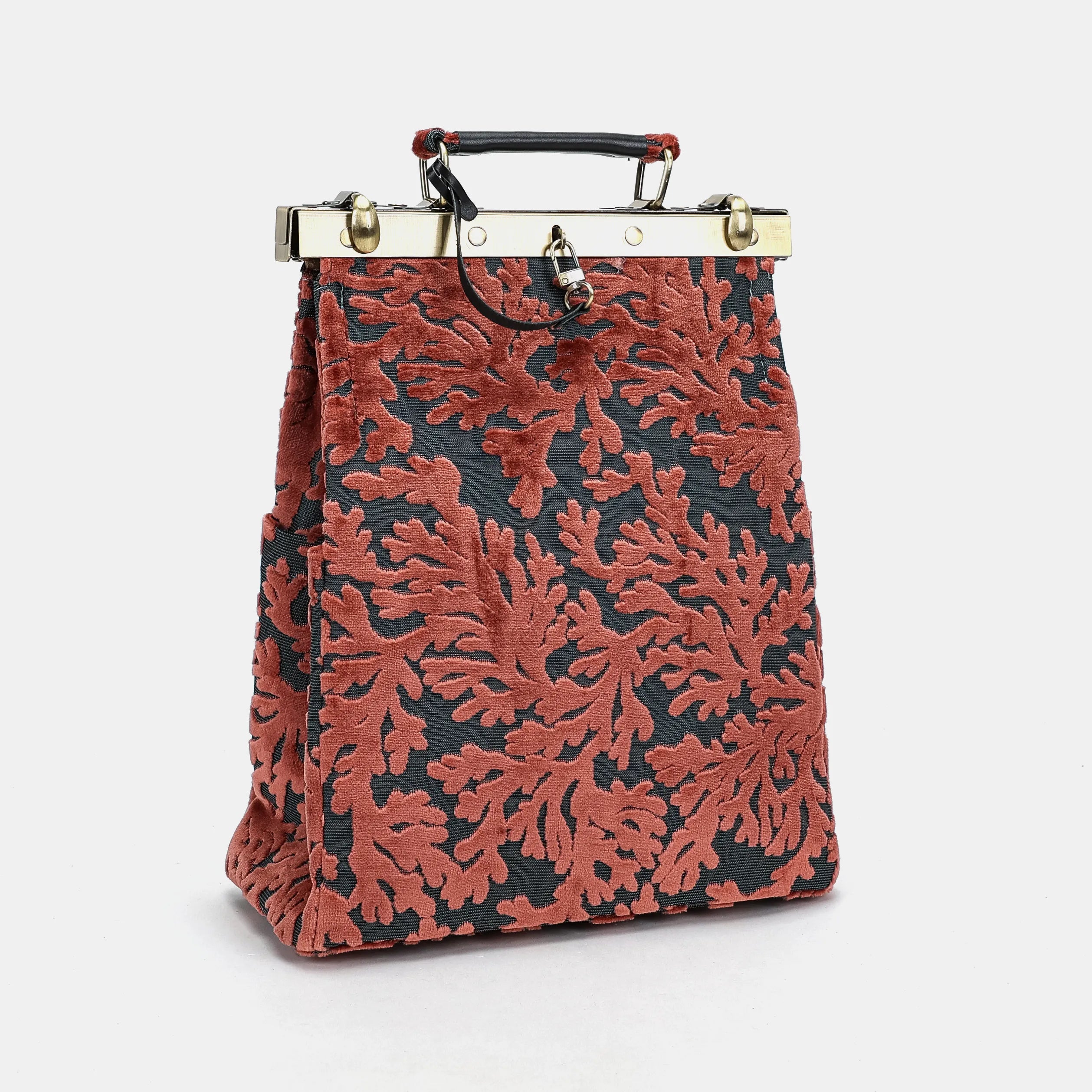 Burnout velvet St Tropez Scuba Coral Helena Carpet Gladstone Backpack of America side