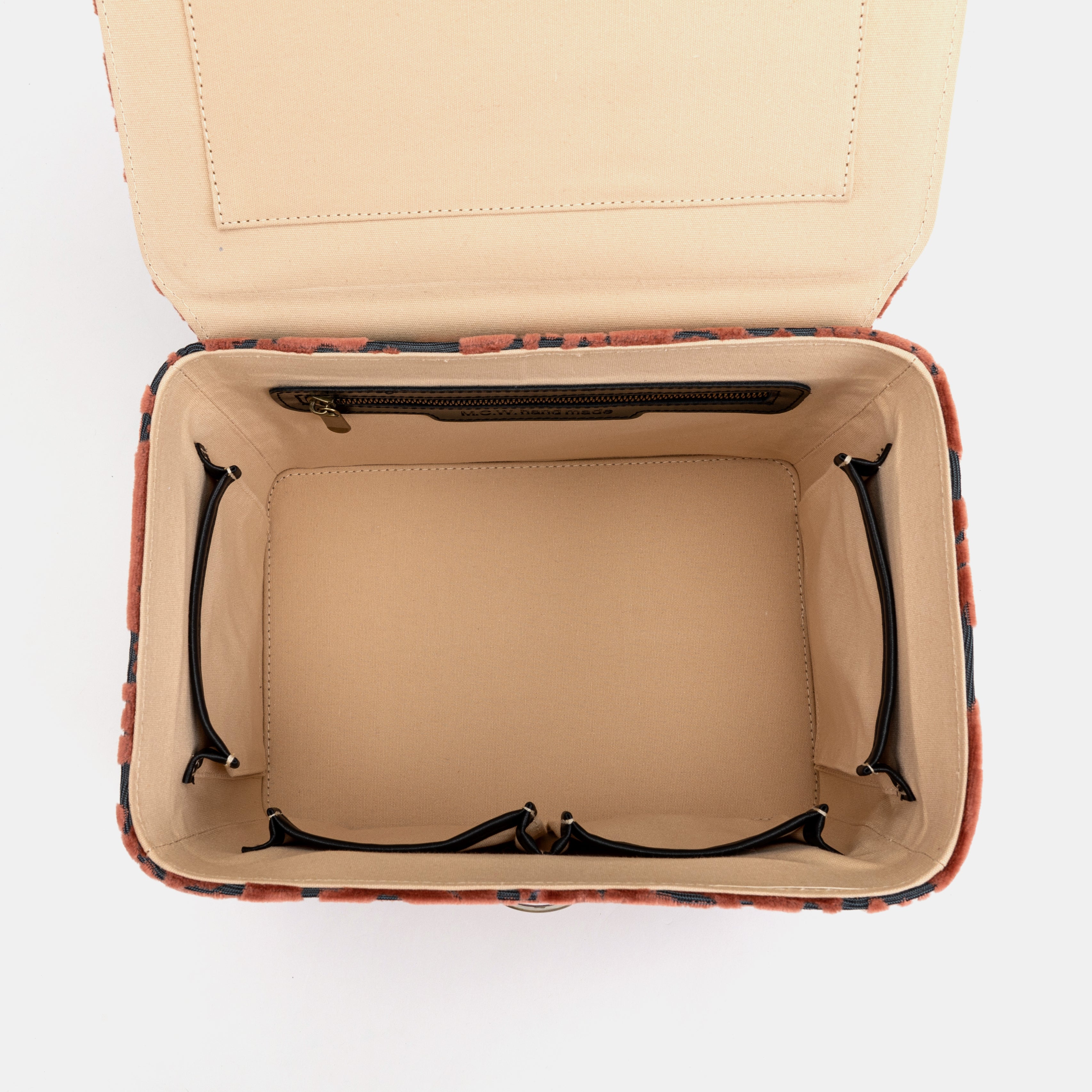 Burnout Velvet St Tropez Scuba Coral Josephine Large Train Case open