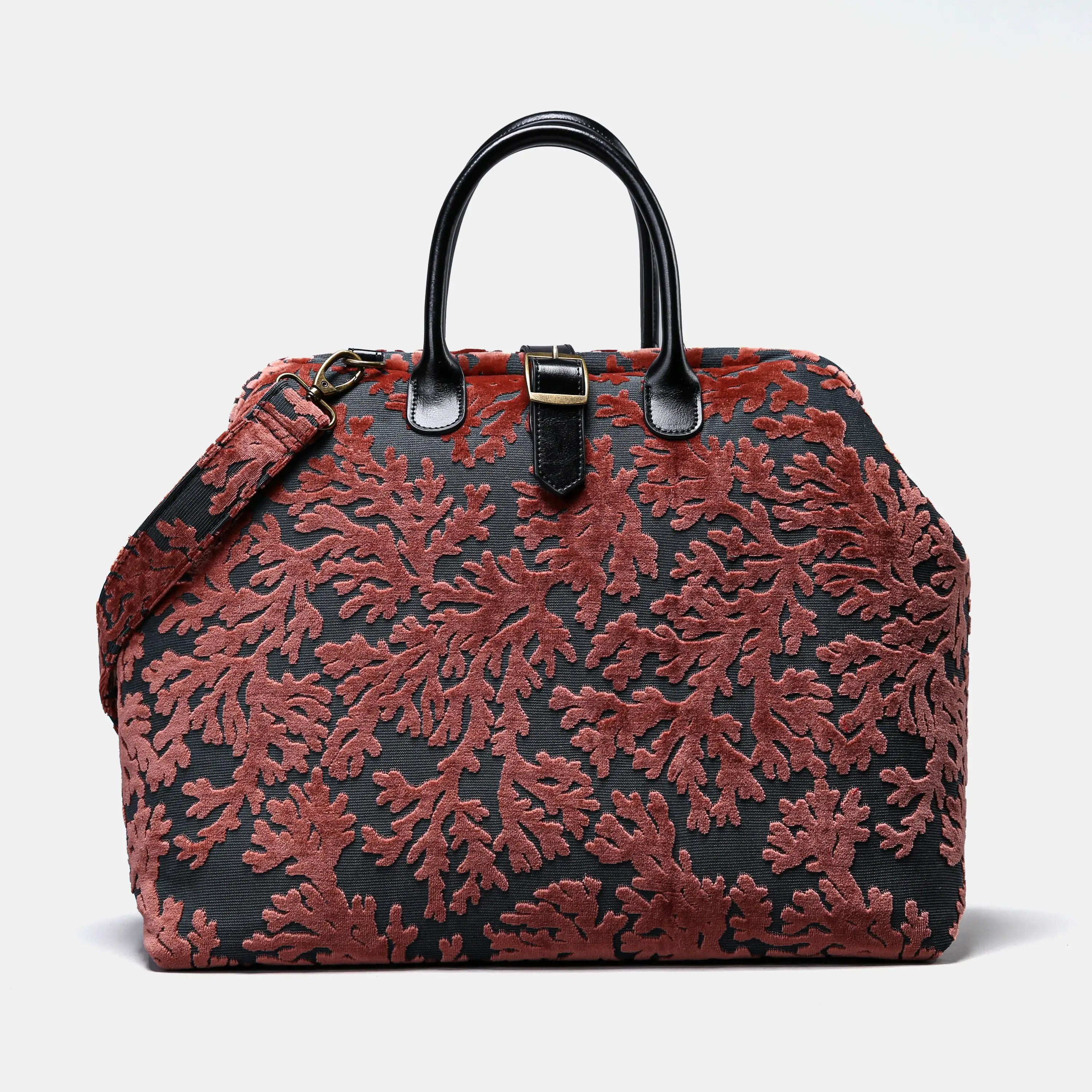 Burnout Velvet St Tropez Scuba Coral Mary Poppins Weekender Carpetbag main