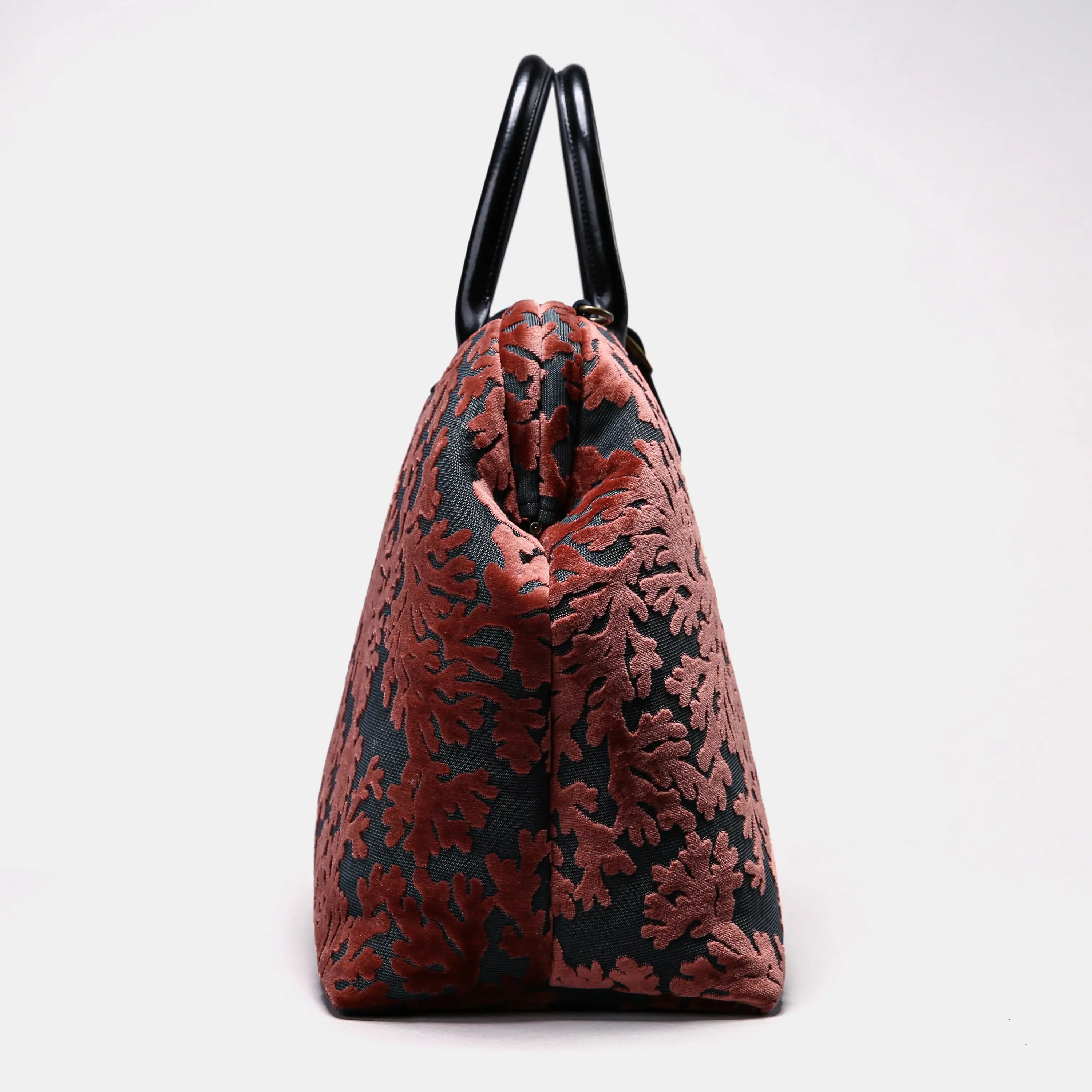Burnout Velvet St Tropez Scuba Coral Mary Poppins Weekender Carpetbag side