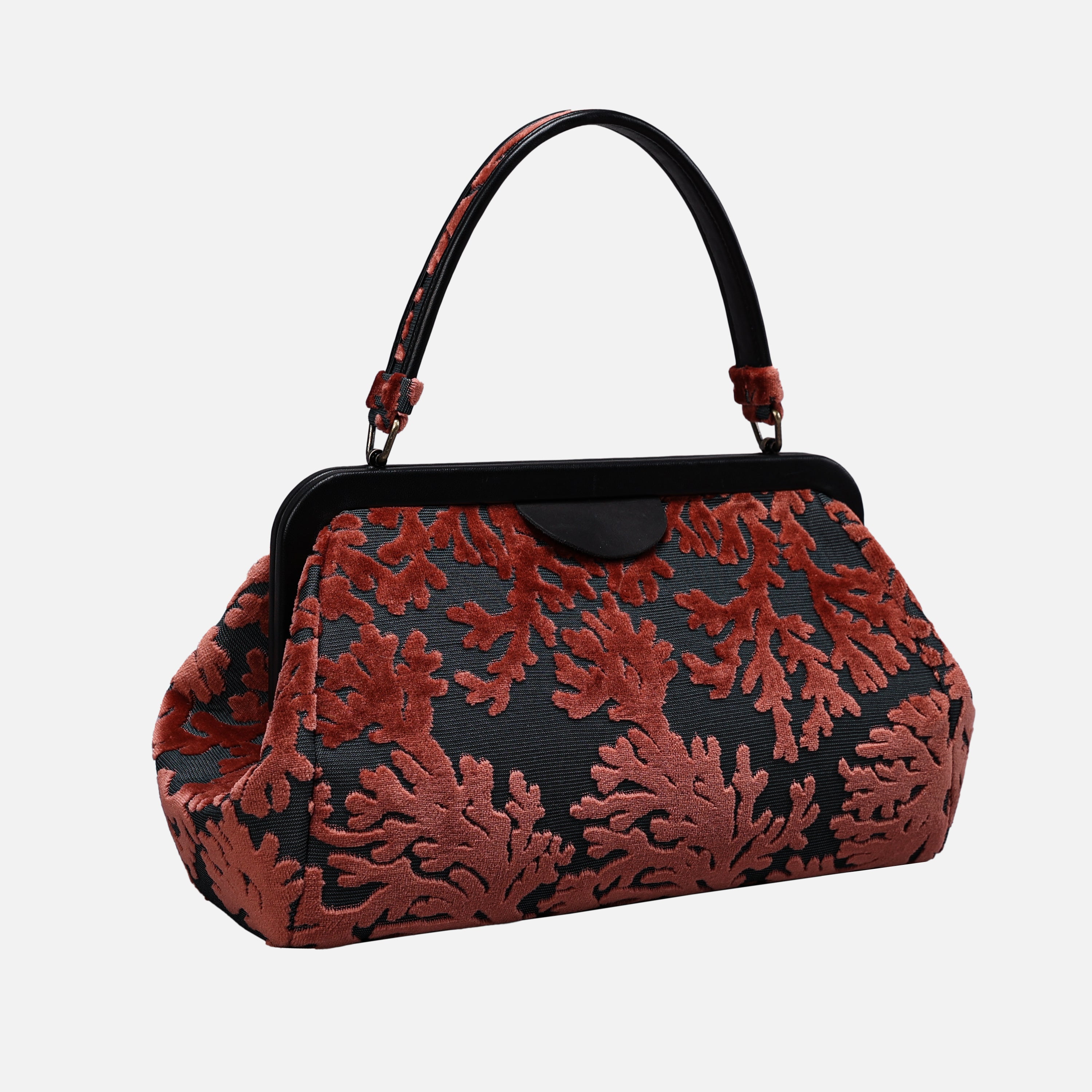 St Tropez Scuba Coral Top Handle Purse carpet bag of America front