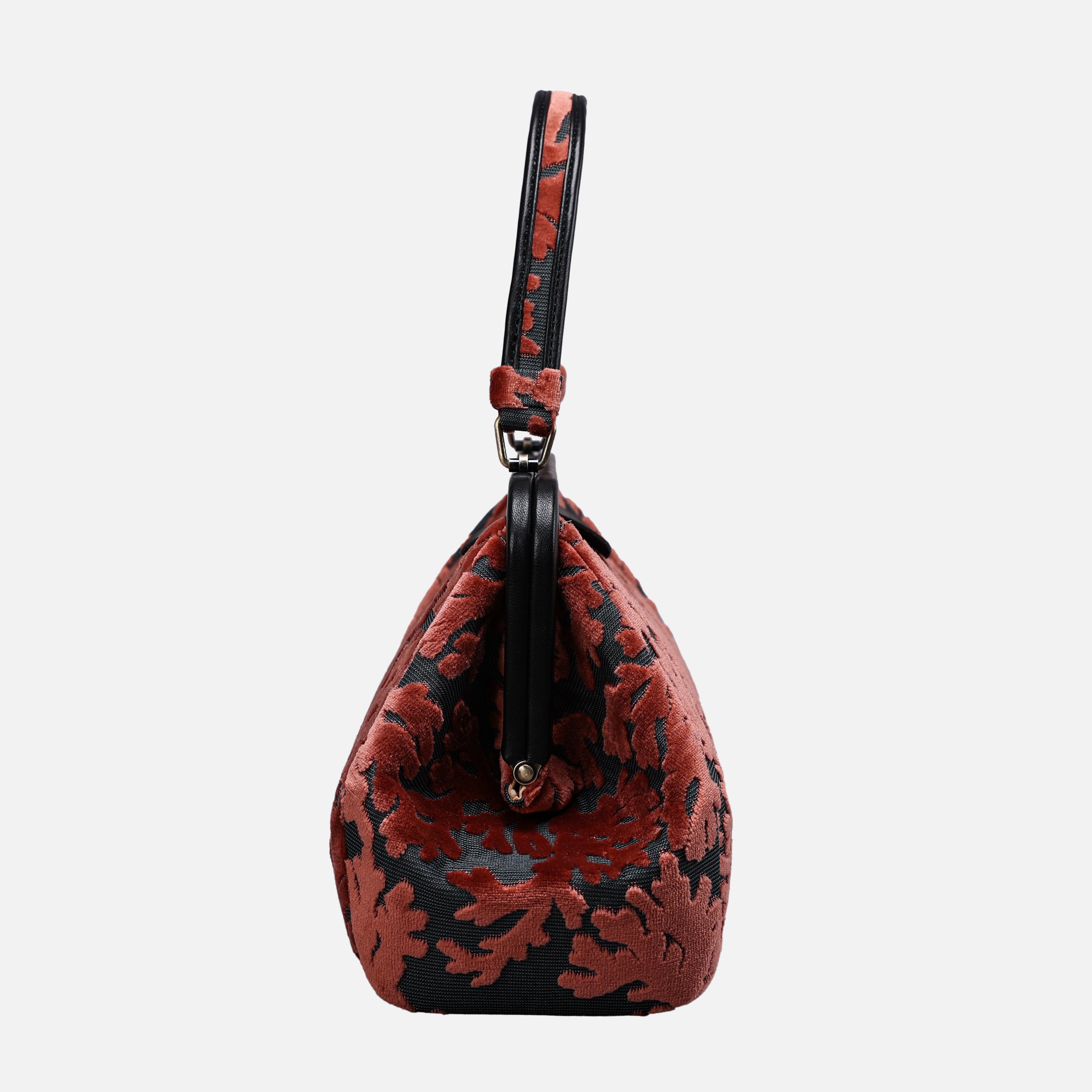 St Tropez Scuba Coral Top Handle Purse carpet bag of America side