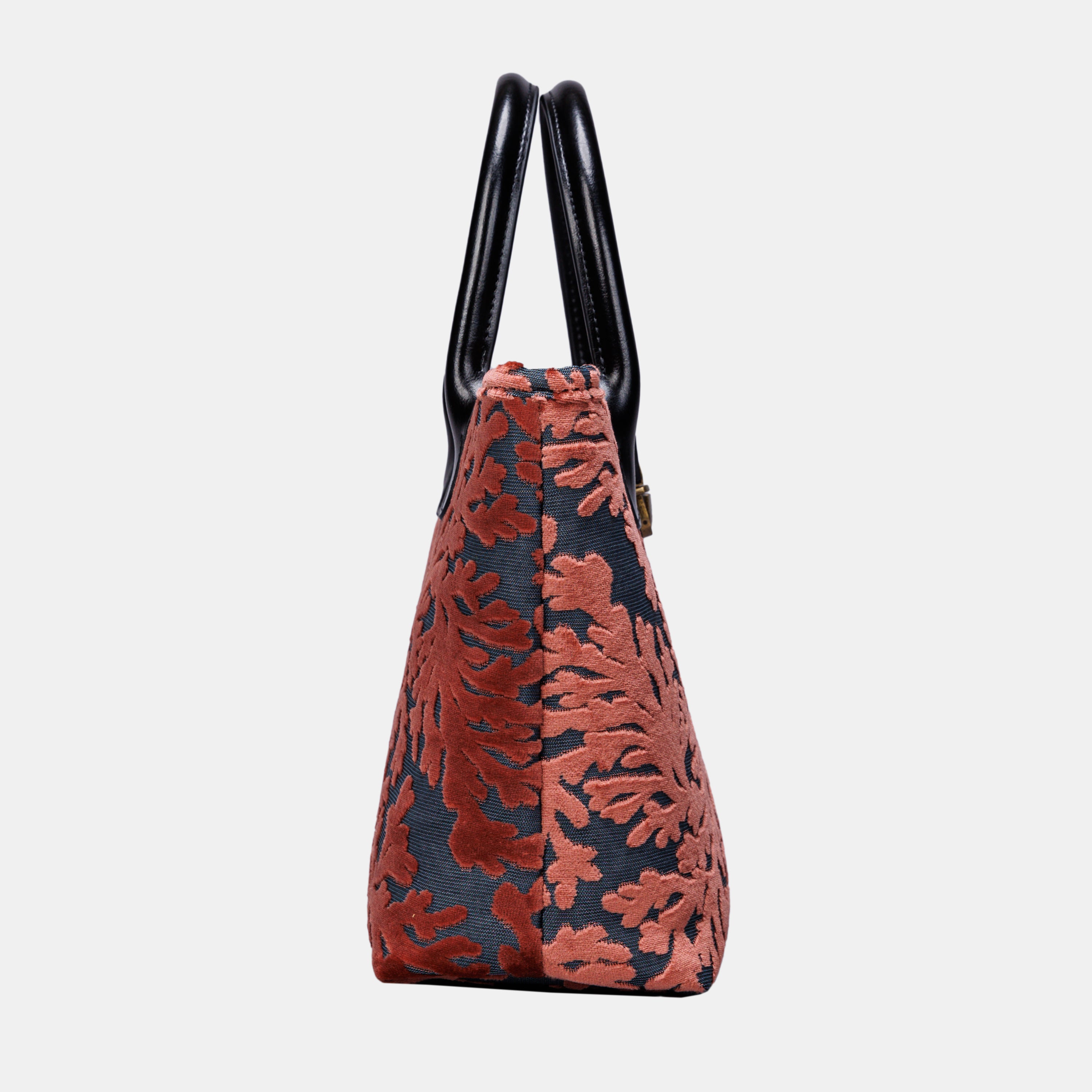 St Tropez Scuba Coral Tuck Lock Carpet Satchel carpet bag MCW Handmade of America side