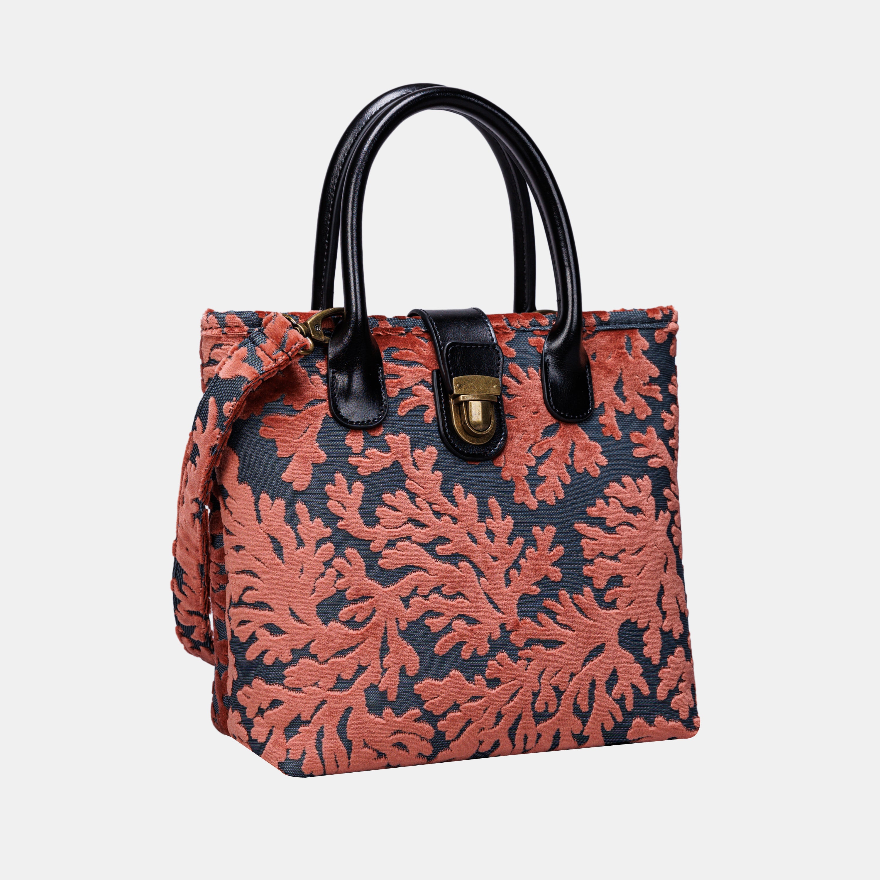 St Tropez Scuba Coral Tuck Lock Carpet Satchel carpet bag MCW Handmade- of America front