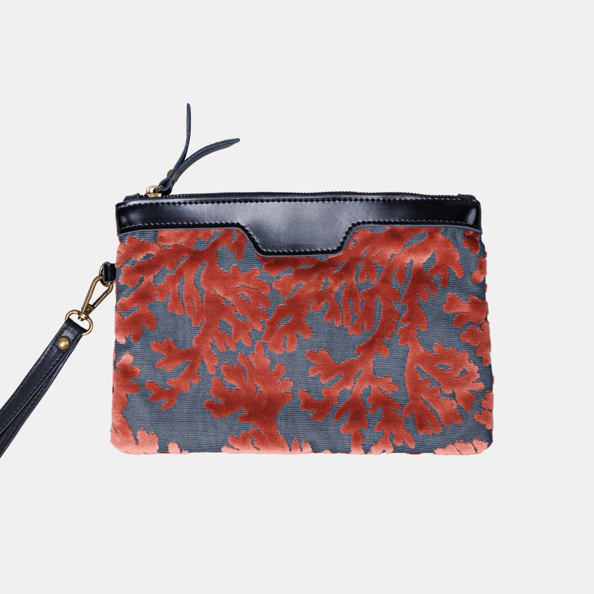 St Tropez Scuba Coral Wristlet Clutch carpet bag MCW Handmade main