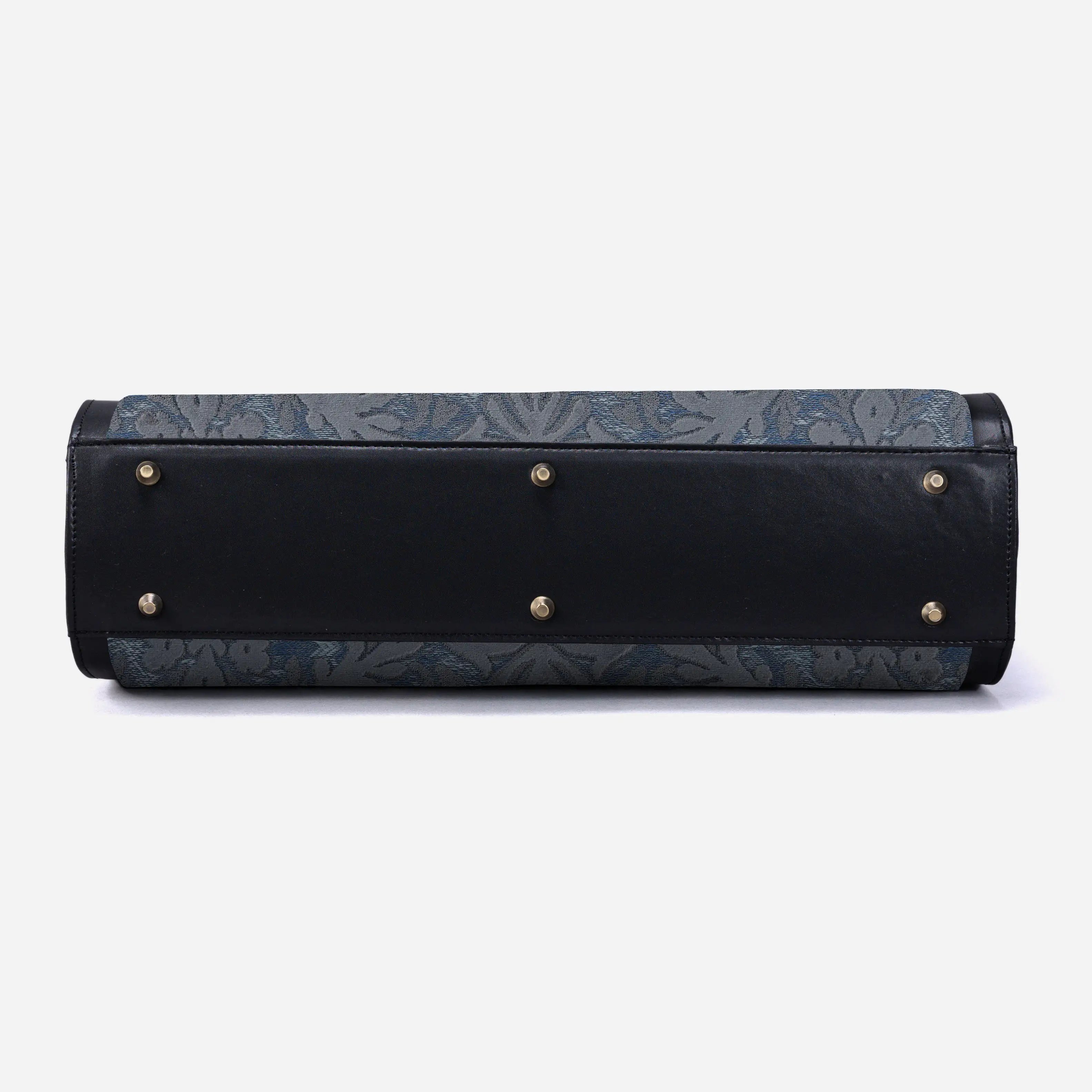 Burnout Velvet Steel Blue Business Tote of America bottom