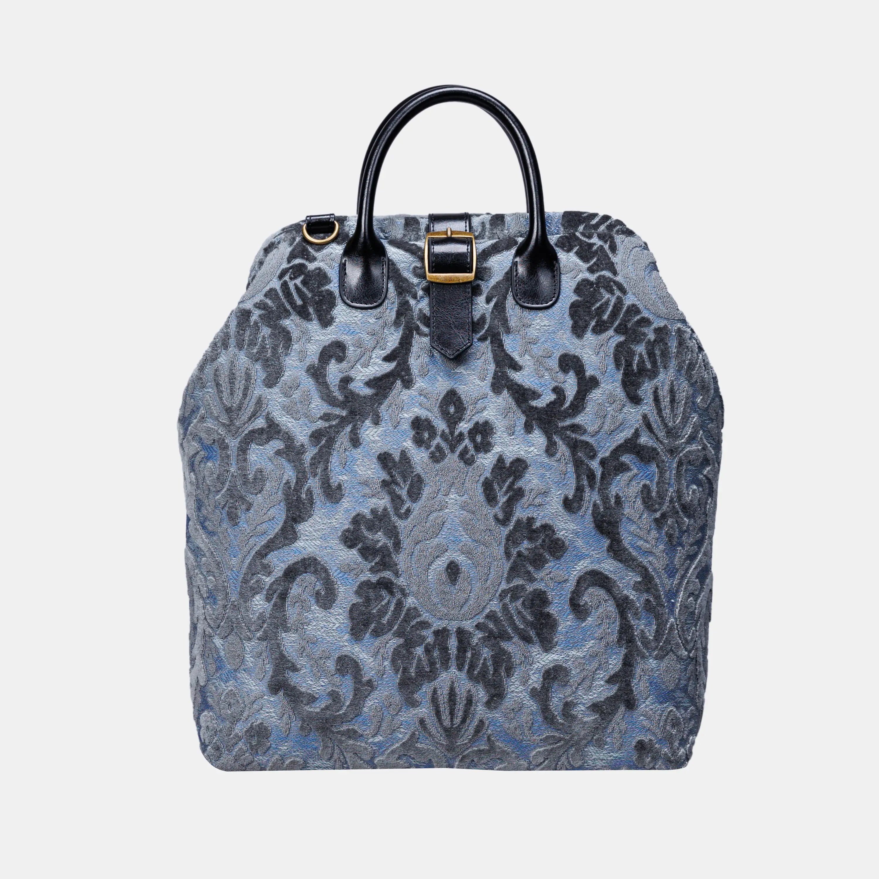 Burnout Velvet Steel Blue Carpet Laptop Backpack of America front