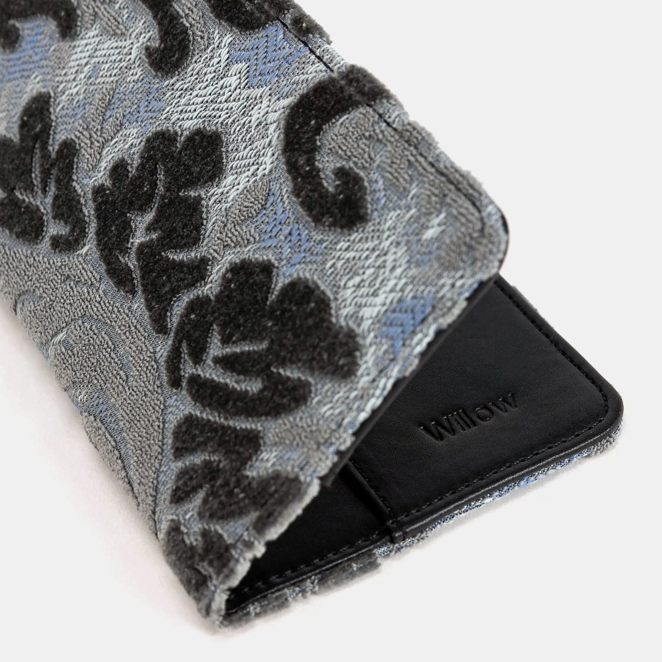 Burnout Velvet Steel Blue Checkbook Cover of America customization