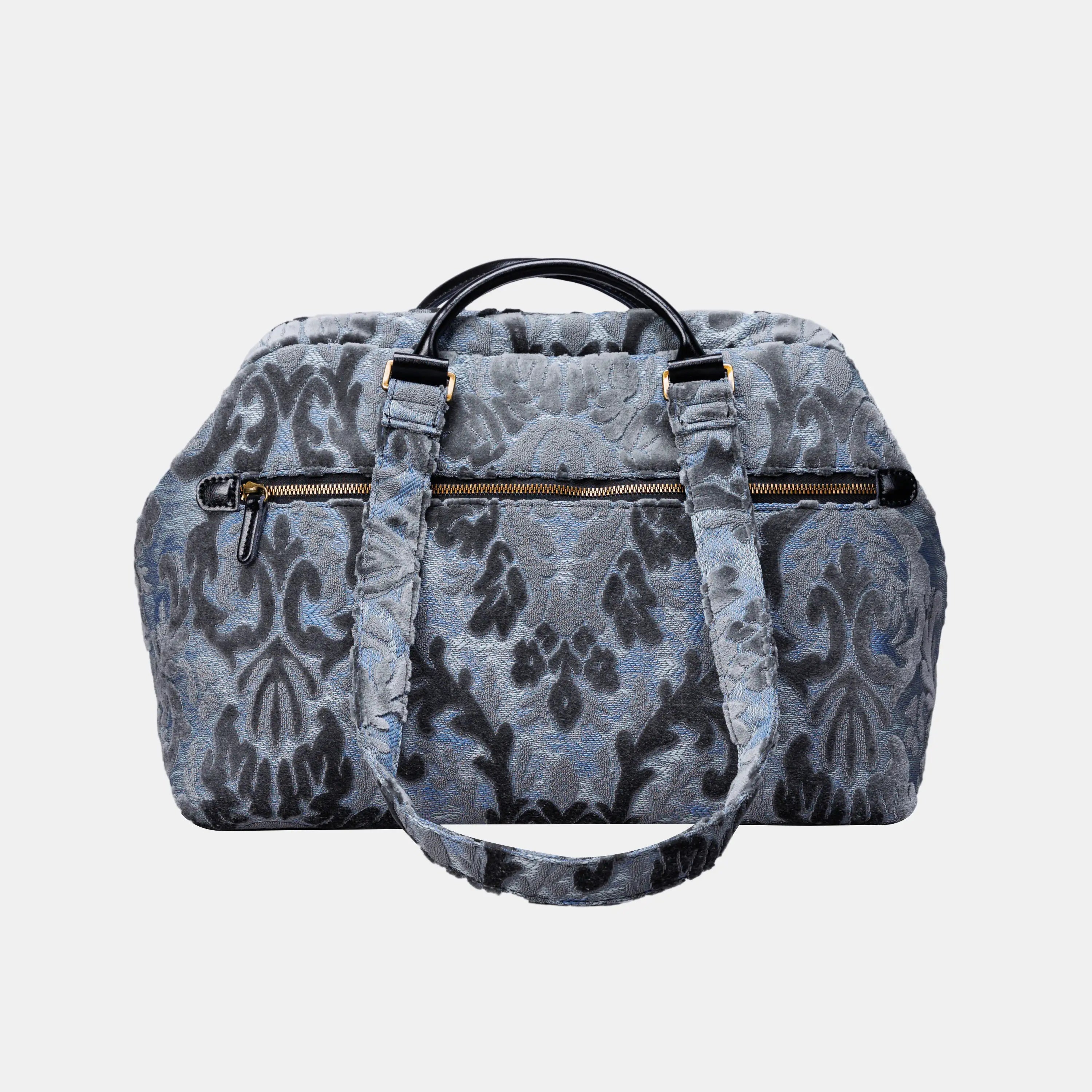 Burnout Velvet Steel Blue Knitting Project Bag of America-back