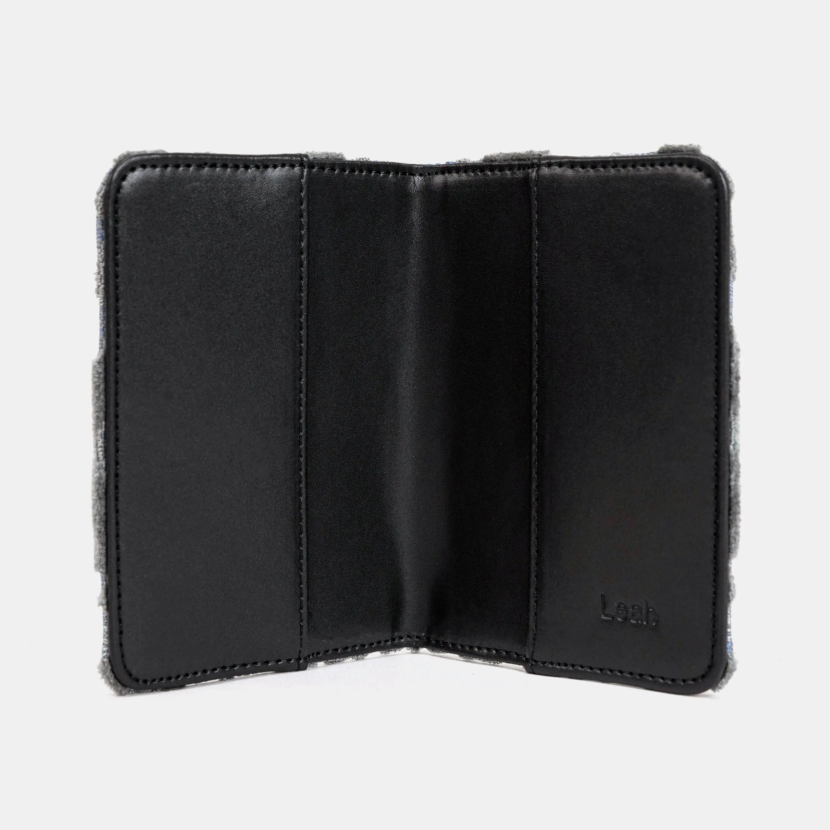 Burnout Velvet Steel Blue Passport Cover of America inside