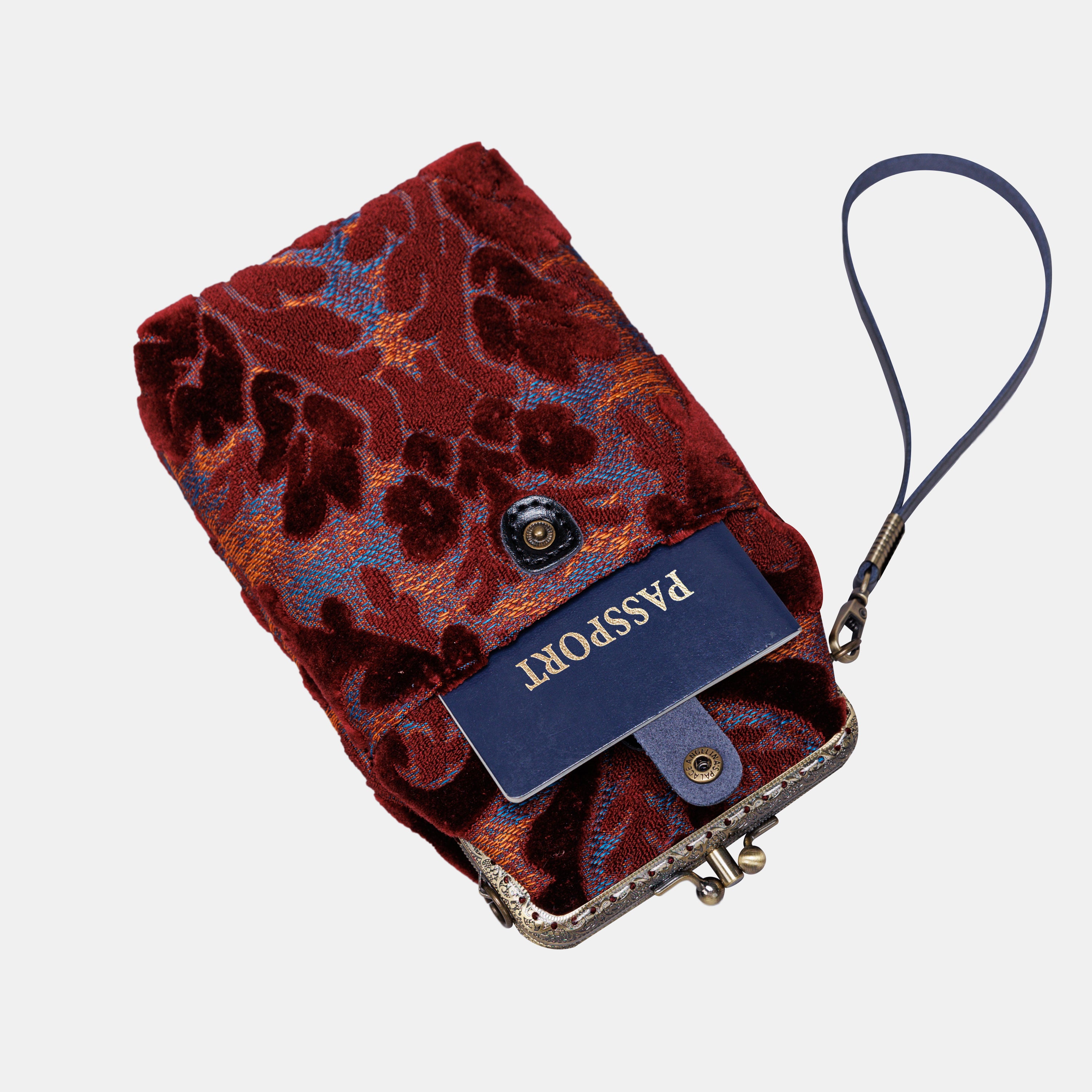 Burnout Velvet Wine Carpet Phone Case Carpetbag of America pocket