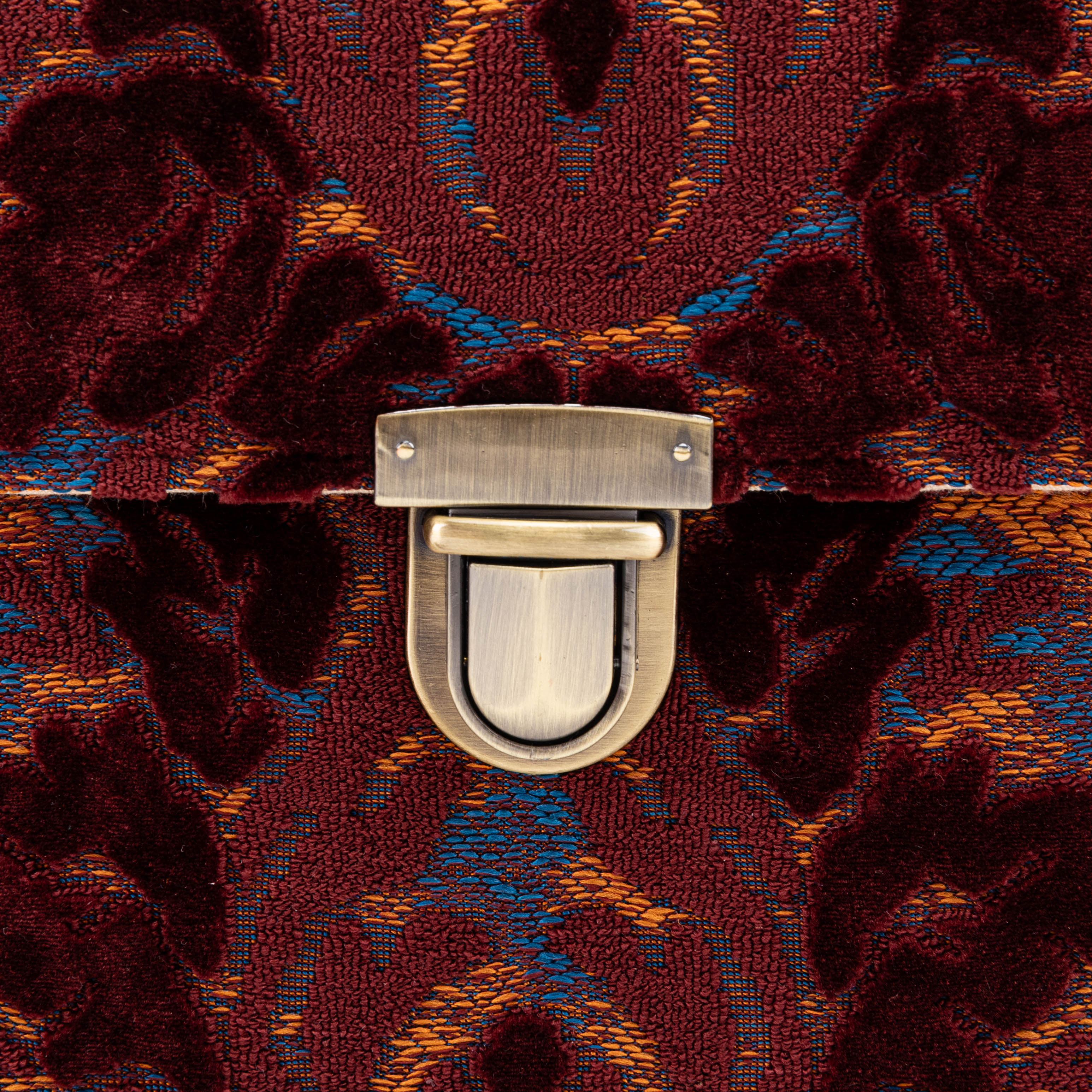Burnout Velvet Wine Clara Medium Train Case Purse of America tuck lock
