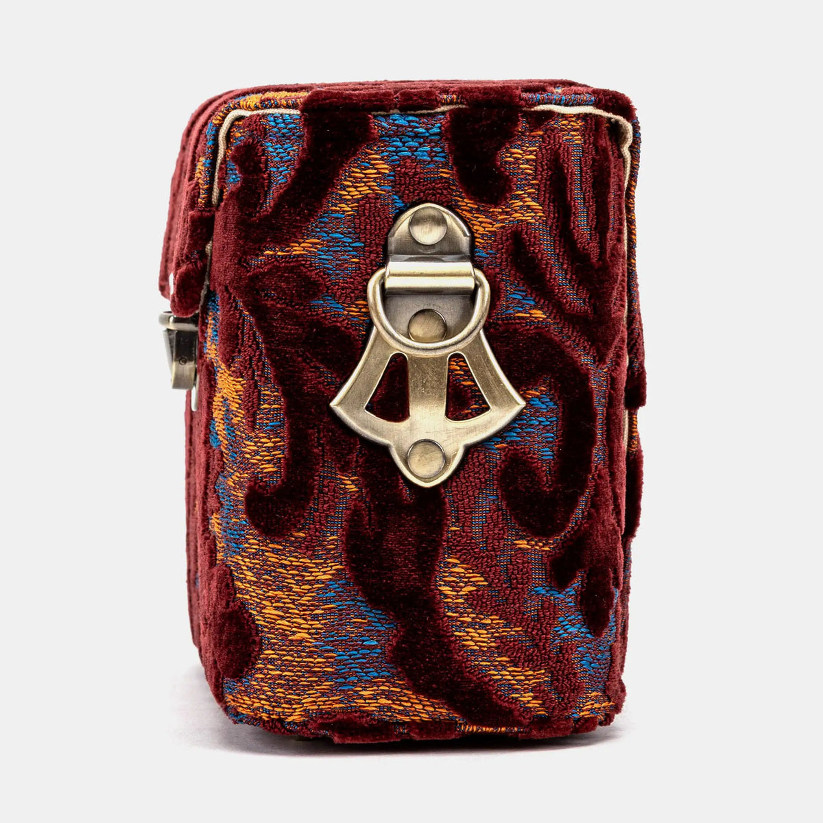 Burnout Velvet Wine Emma Small Train Case Crossbody left