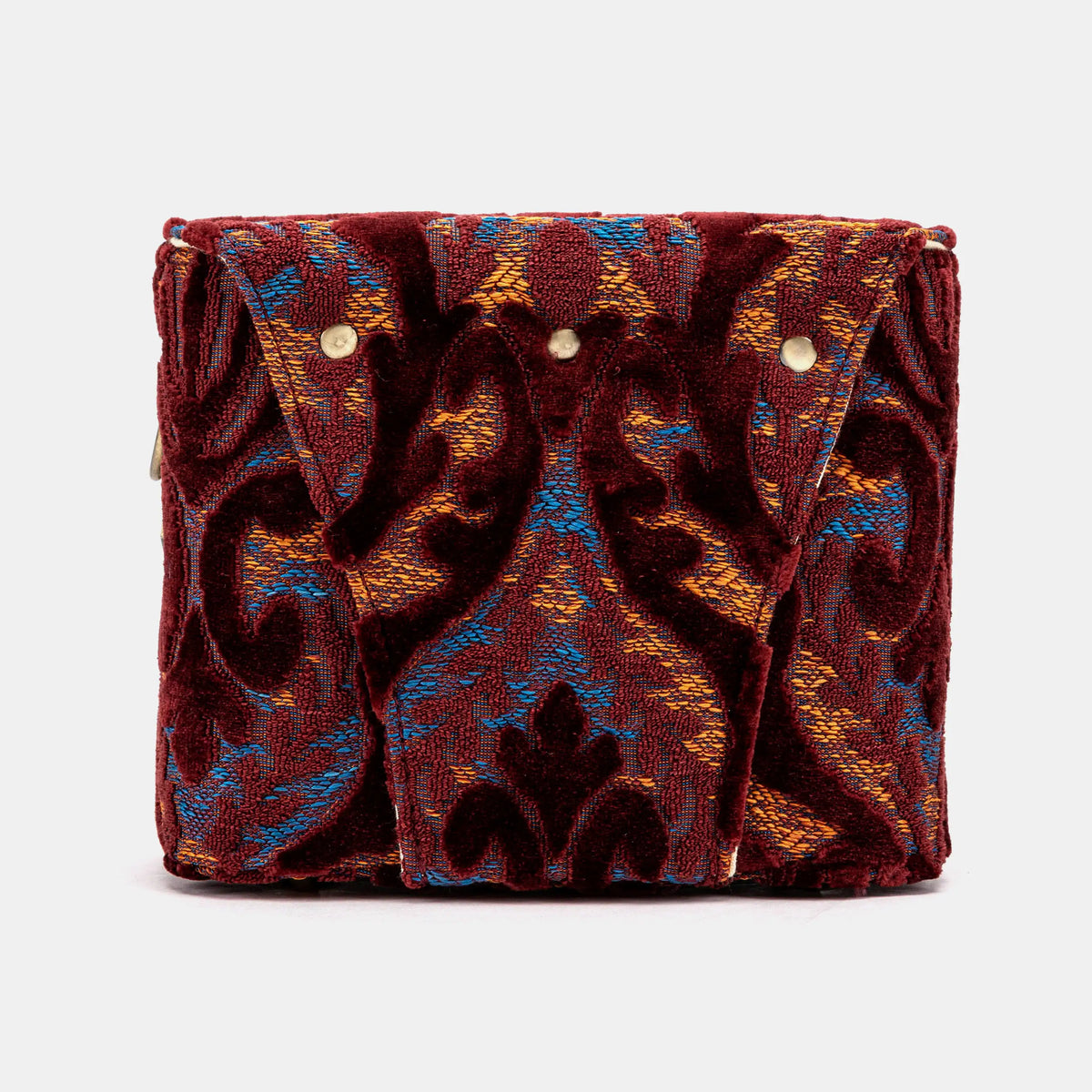 Burnout Velvet Wine Emma Small Train Case Crossbody back